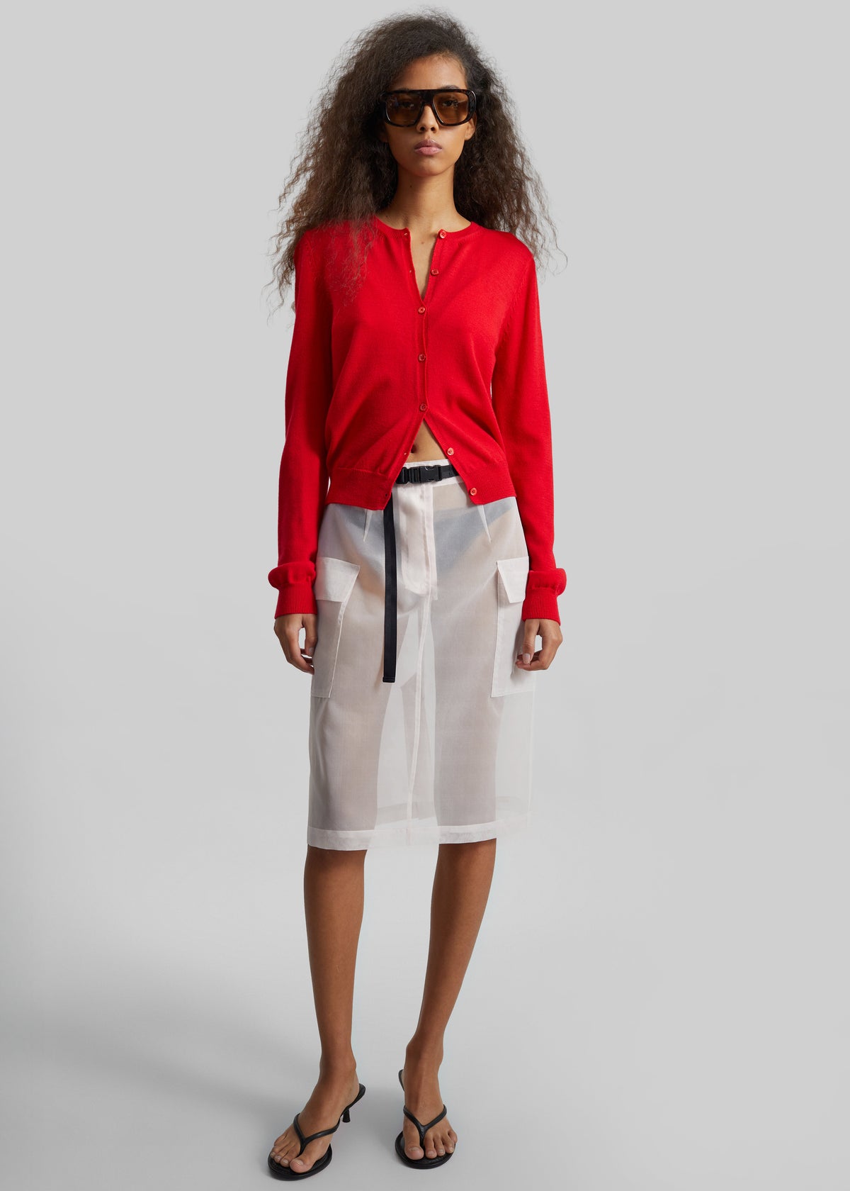 Mahim Superfine Wool Cardigan - Red - 3