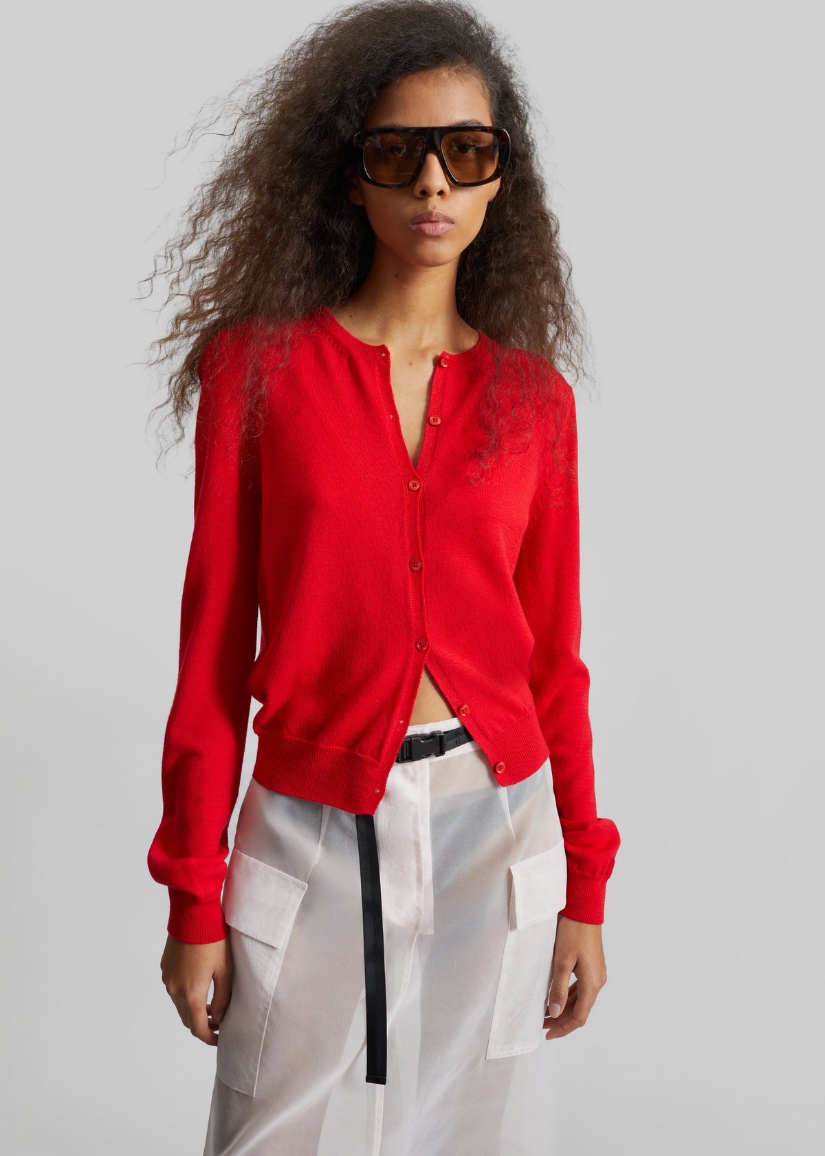 Mahim Superfine Wool Cardigan - Red - 2