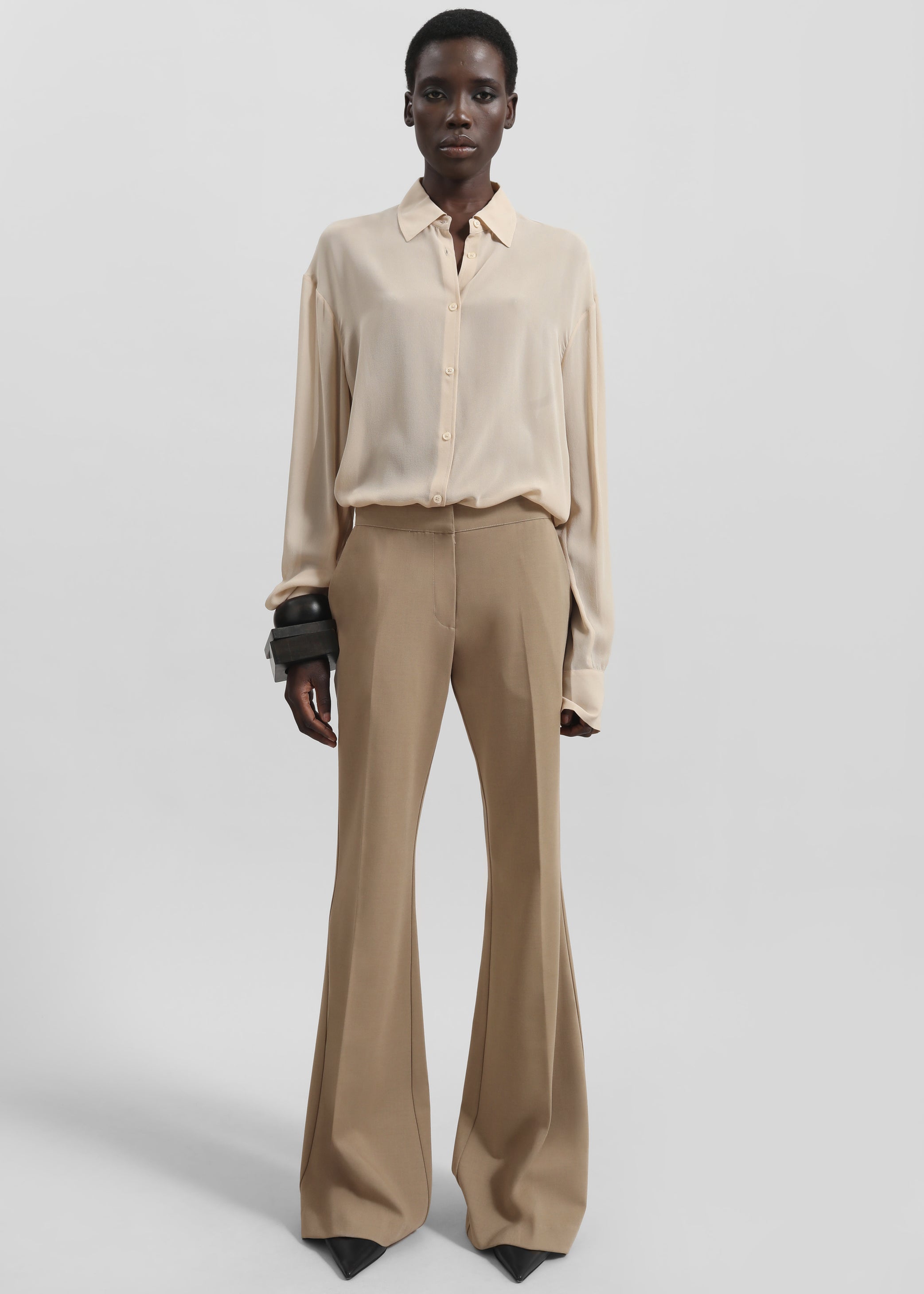 Shop the look image for Maisie Bootcut Lyocell Pants - Taupe