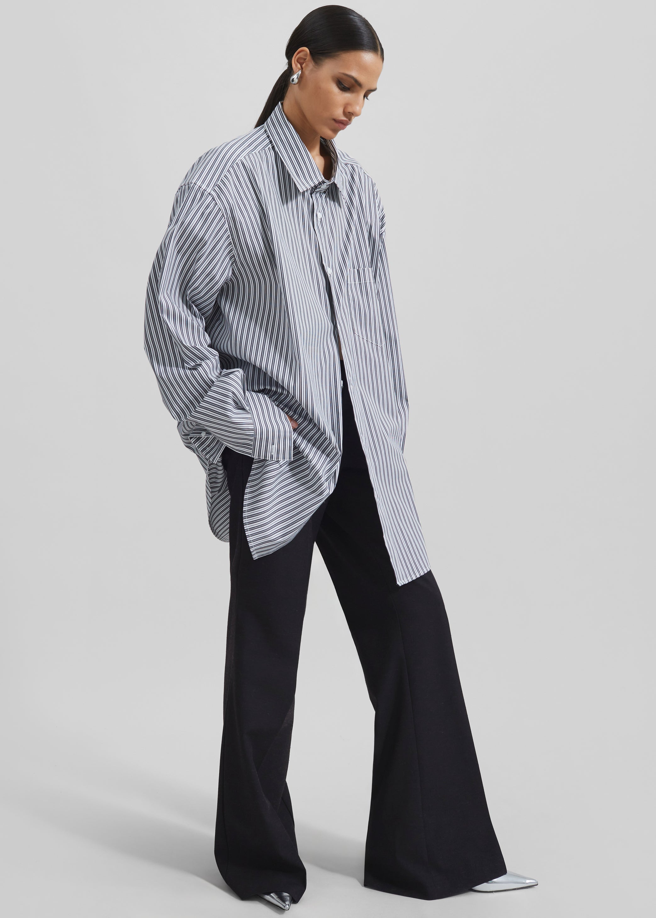 Shop the look image for Maisie Bootcut Twill Pants - Black