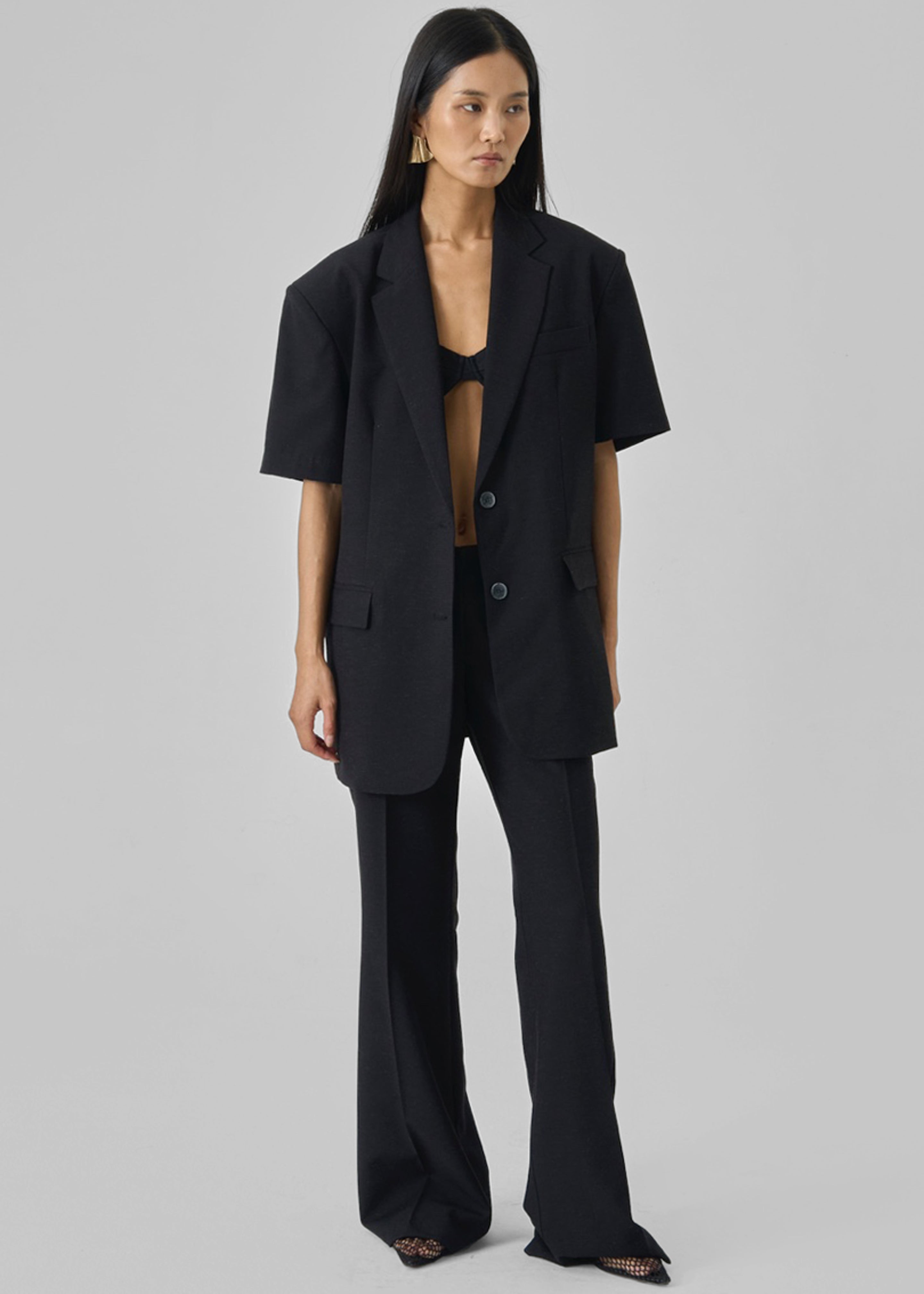 Maisie Short Sleeve Blazer - Black – The Frankie Shop