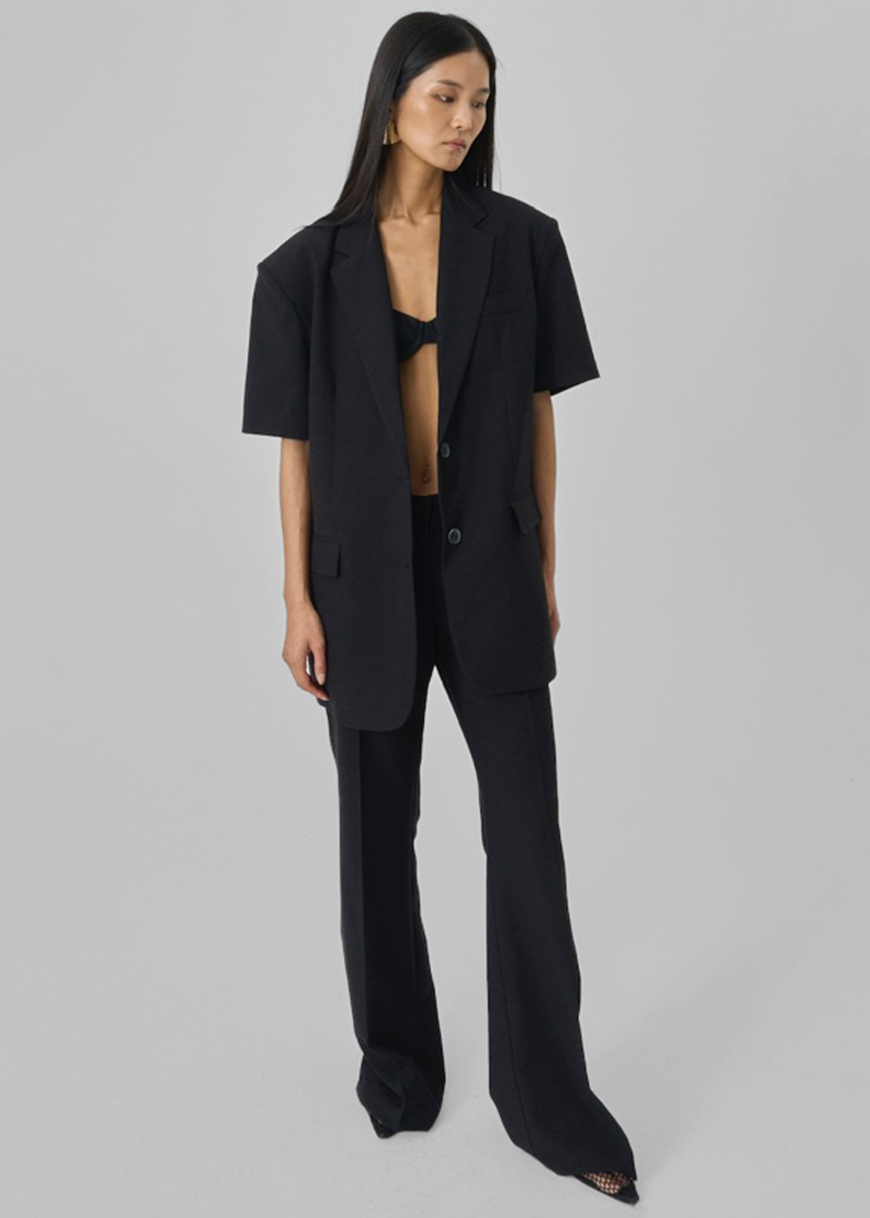 Maisie Short Sleeve Blazer - Black – The Frankie Shop