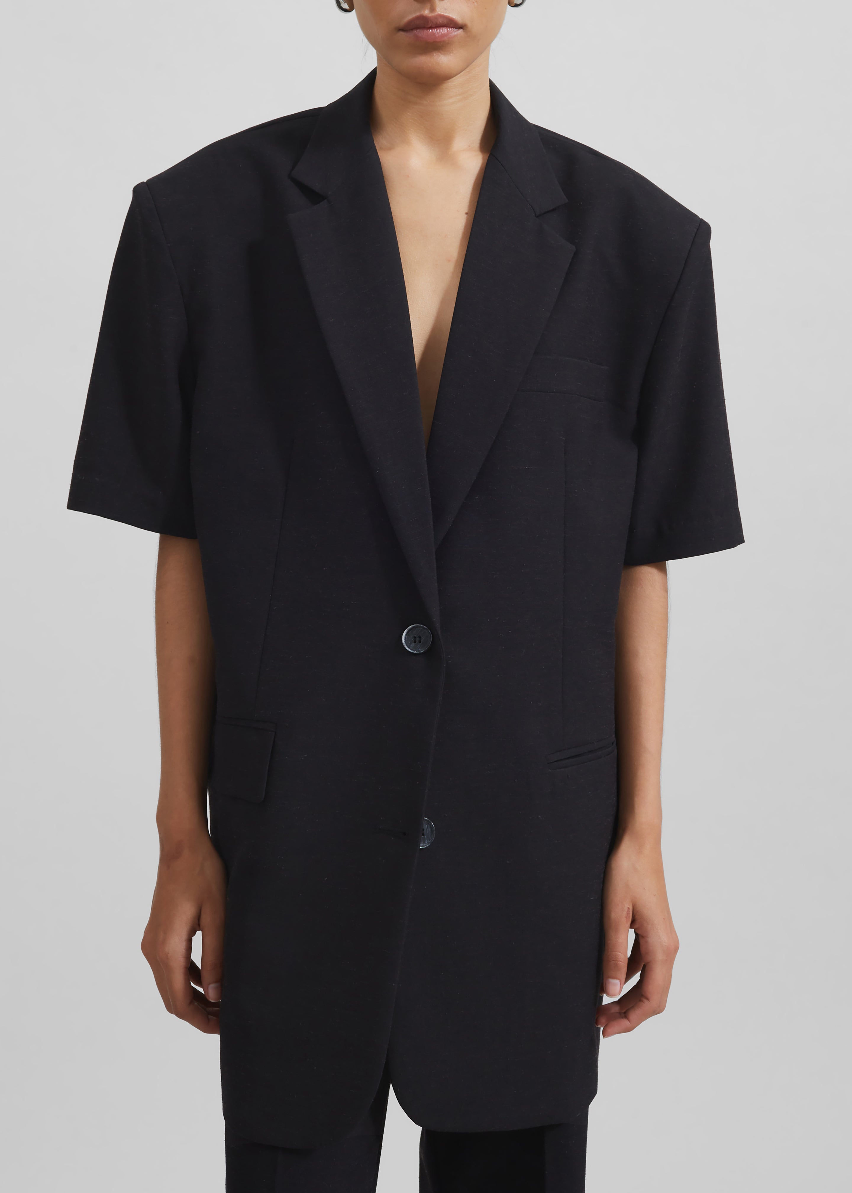 Maisie Short Sleeve Blazer - Black – The Frankie Shop