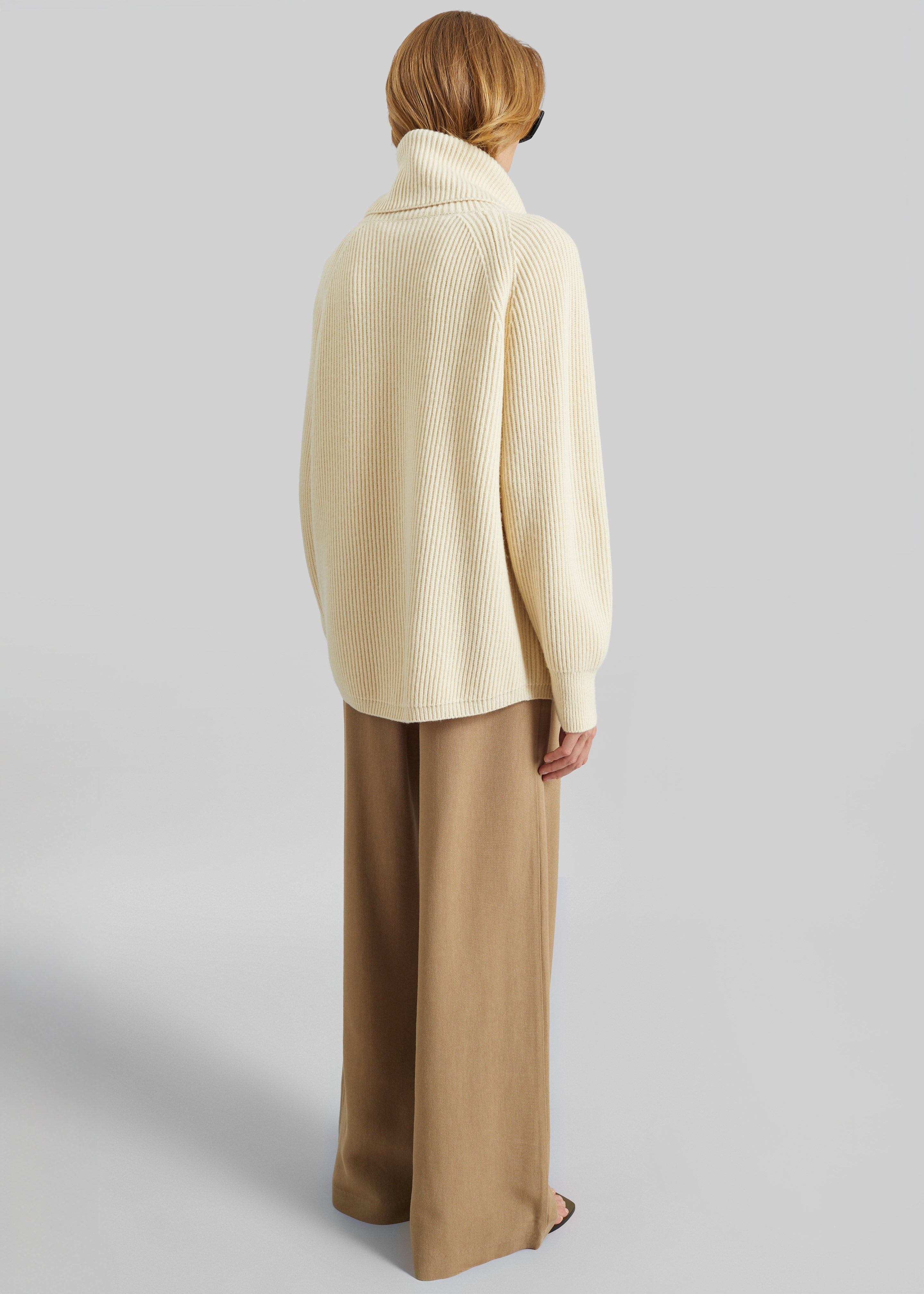 Malabry Knit Zip-Up Cardigan - Pale Yellow - 6