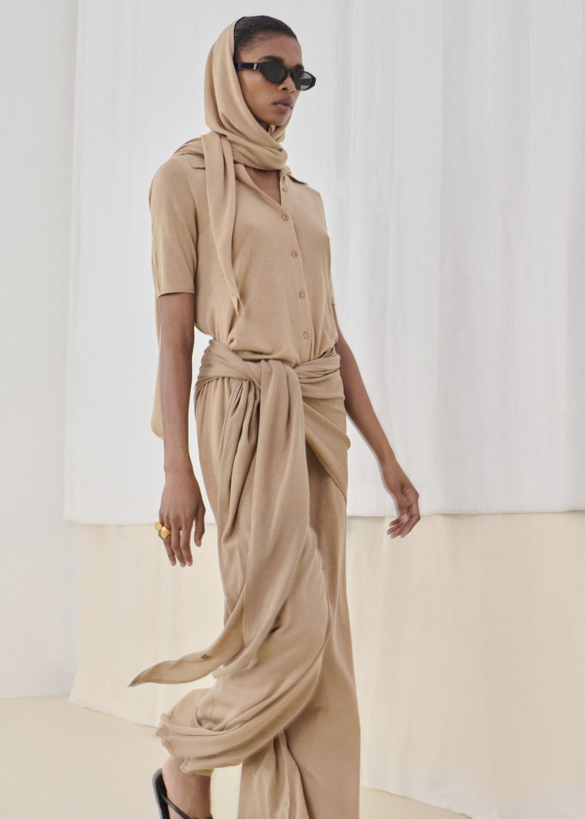 By Malene Birger Dorothea Scarf - Dark Sand - 1