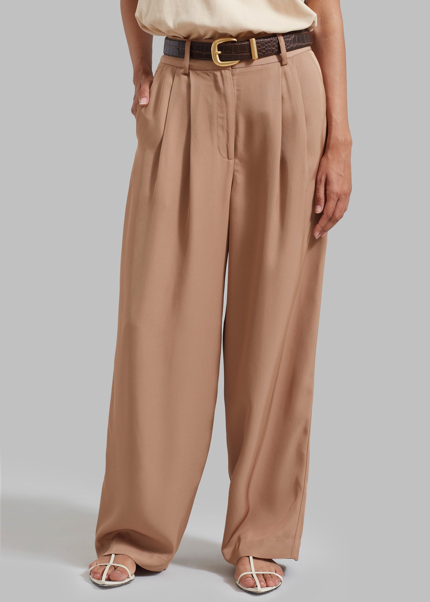 By Malene Birger Piscali Mid-Rise Pants - Tobacco Brown - 1