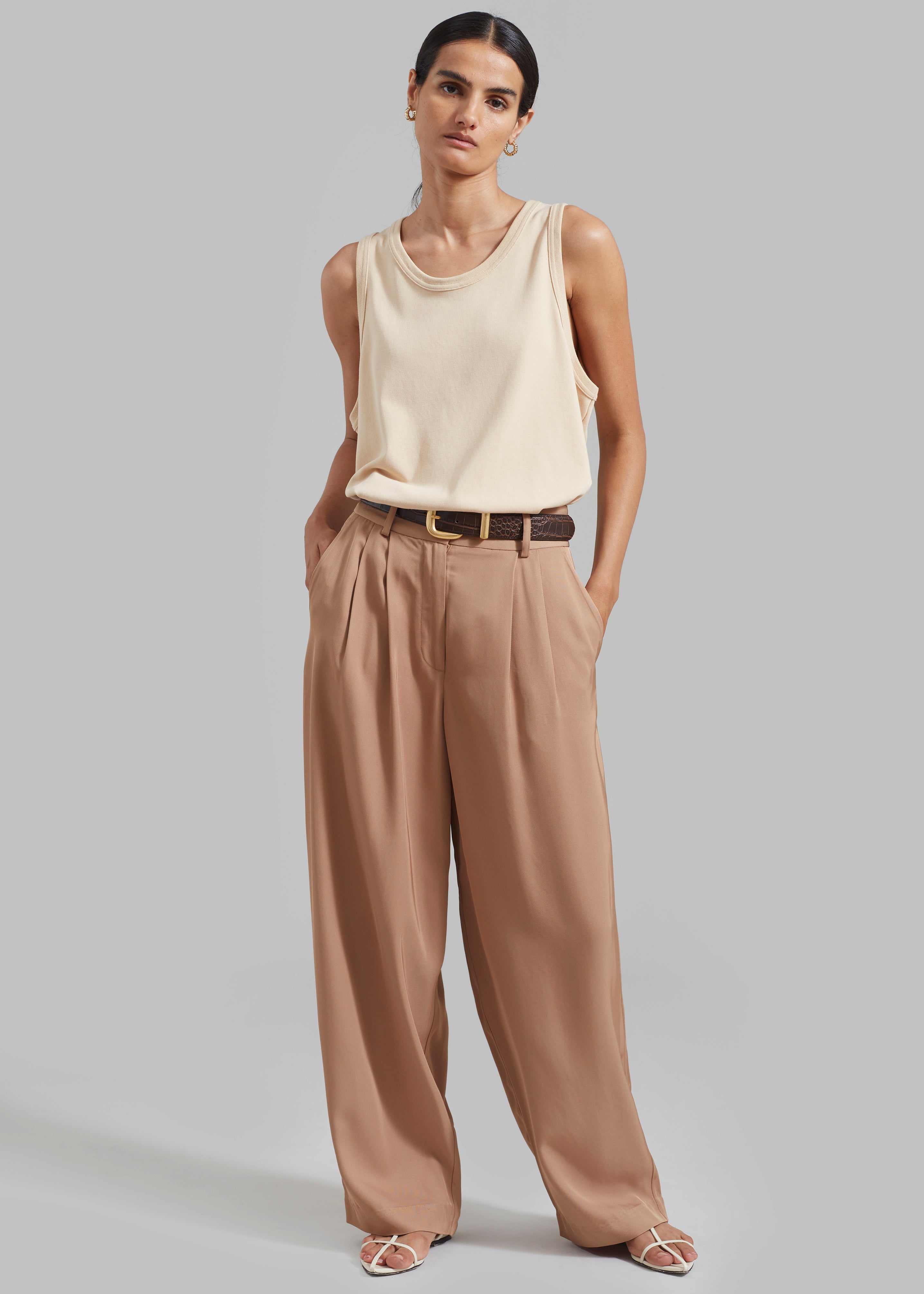 By Malene Birger Piscali Mid-Rise Pants - Tobacco Brown - 4