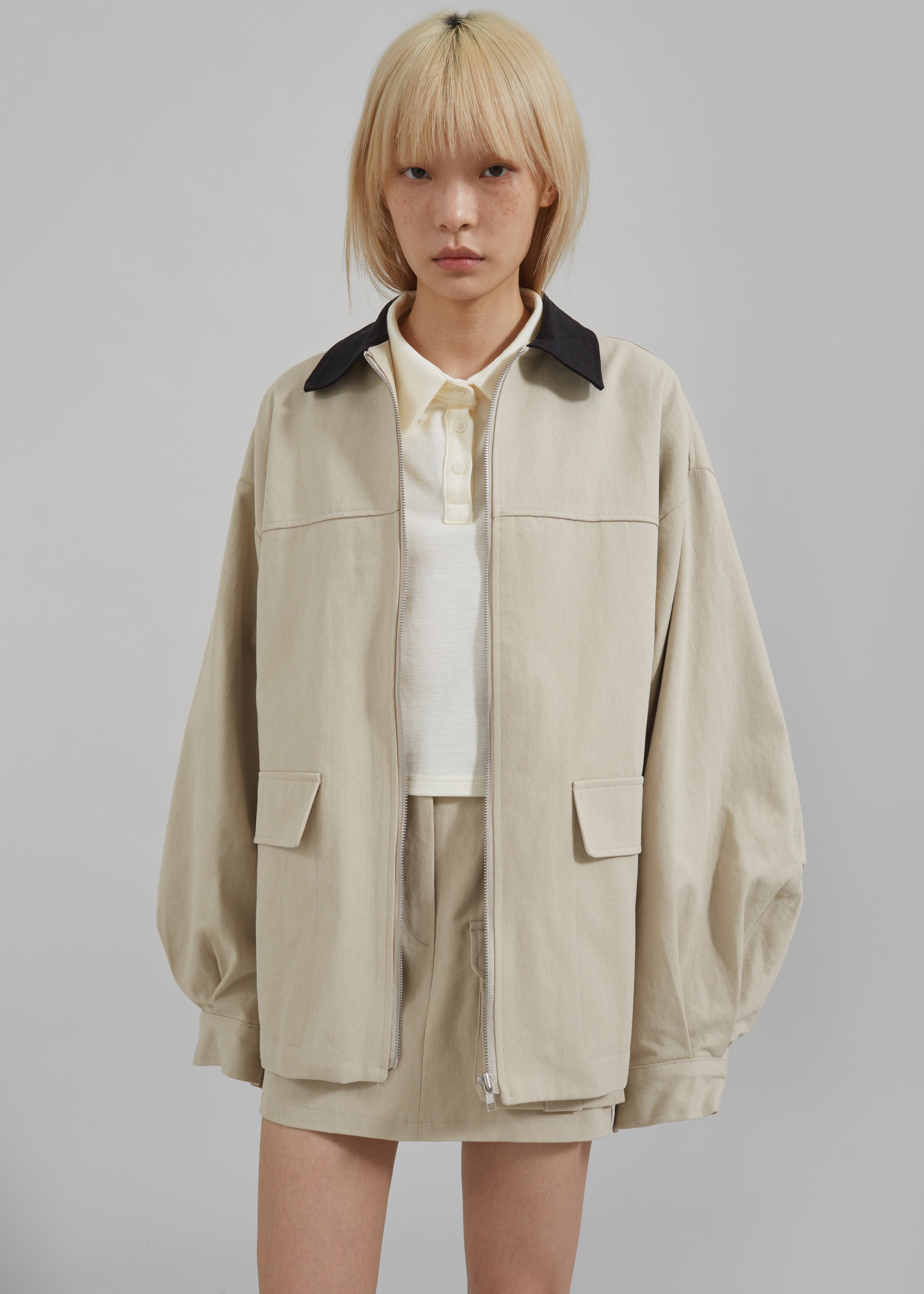 Malia Utility Jacket - Beige – The Frankie Shop