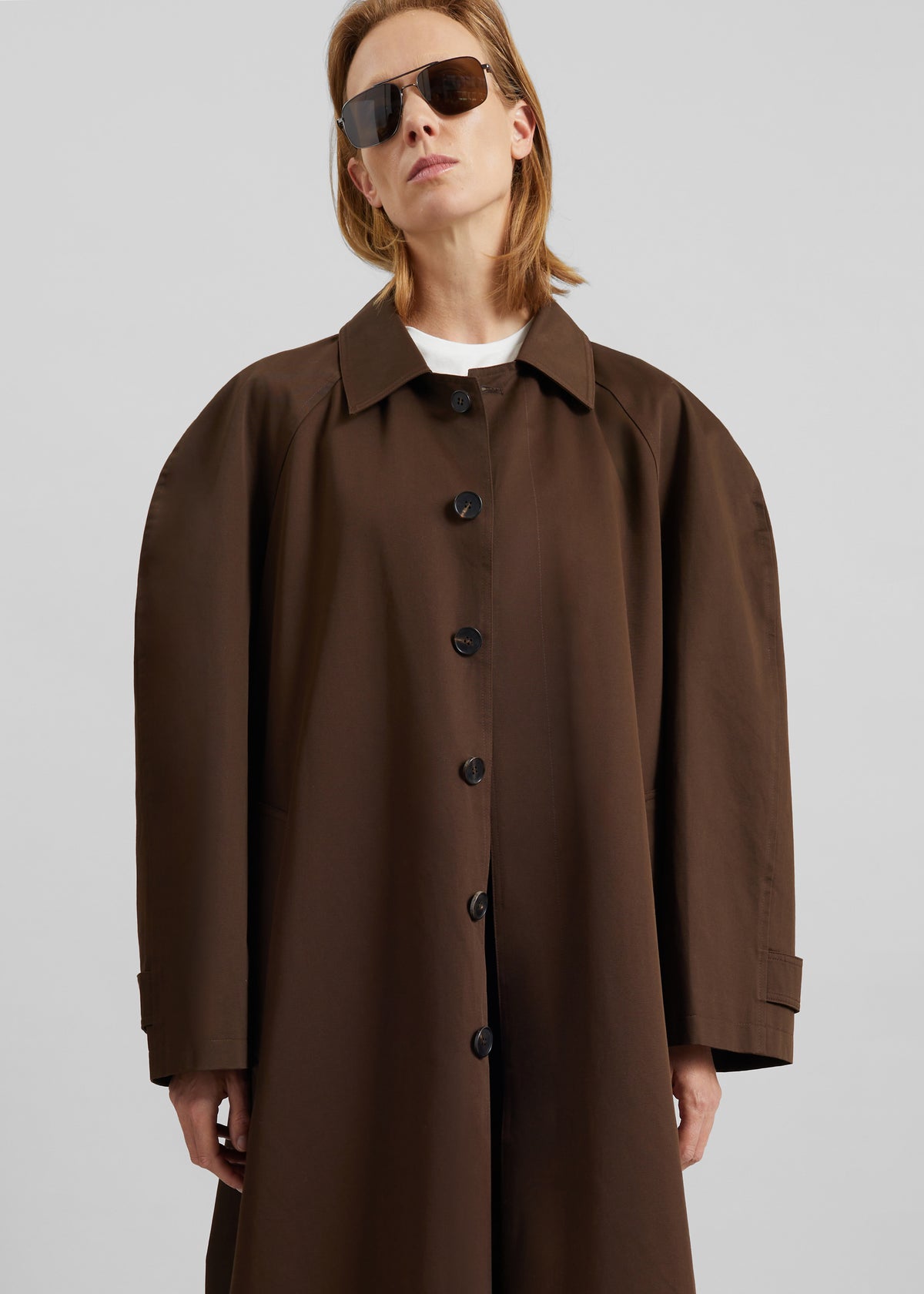 Malmedy Oversized Long Coat - Brown - 4