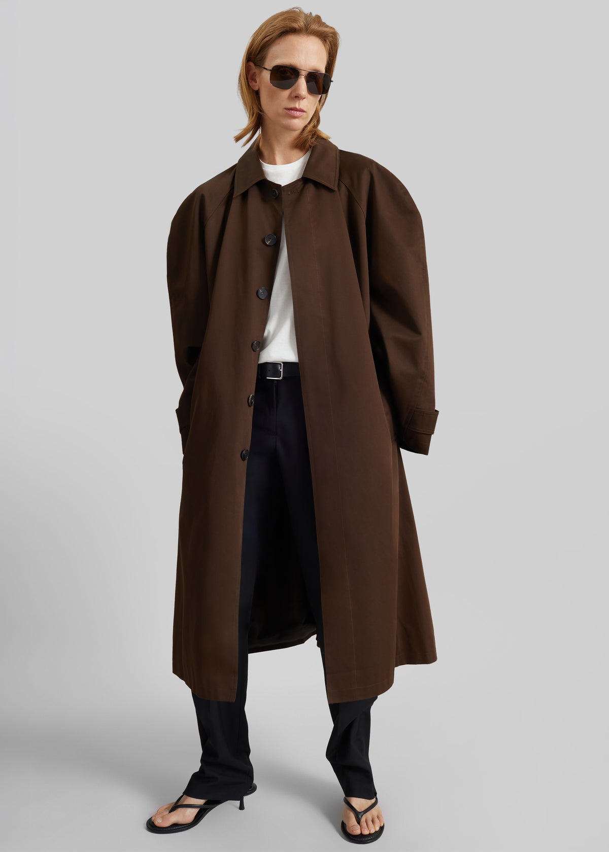 Malmedy Oversized Long Coat - Brown - 2