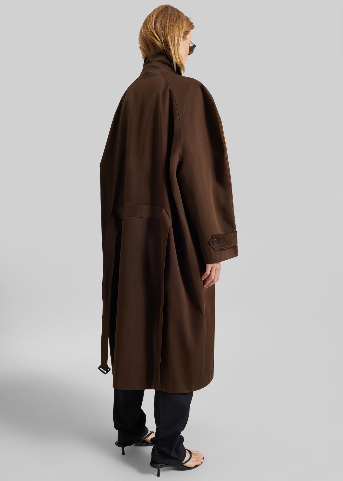 Malmedy Oversized Long Coat - Brown - 5