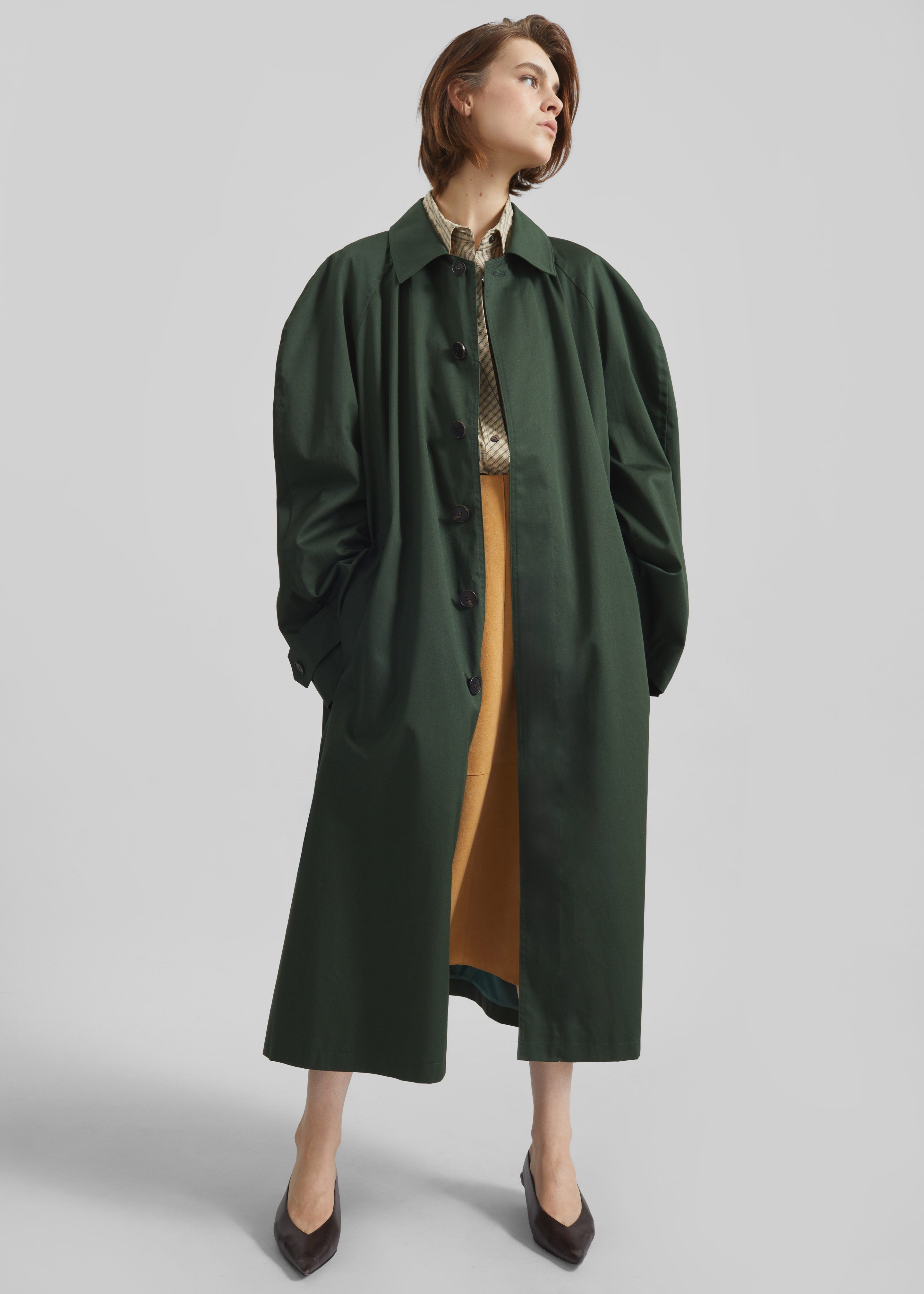 Malmedy Oversized Long Coat - Deep Green – The Frankie Shop