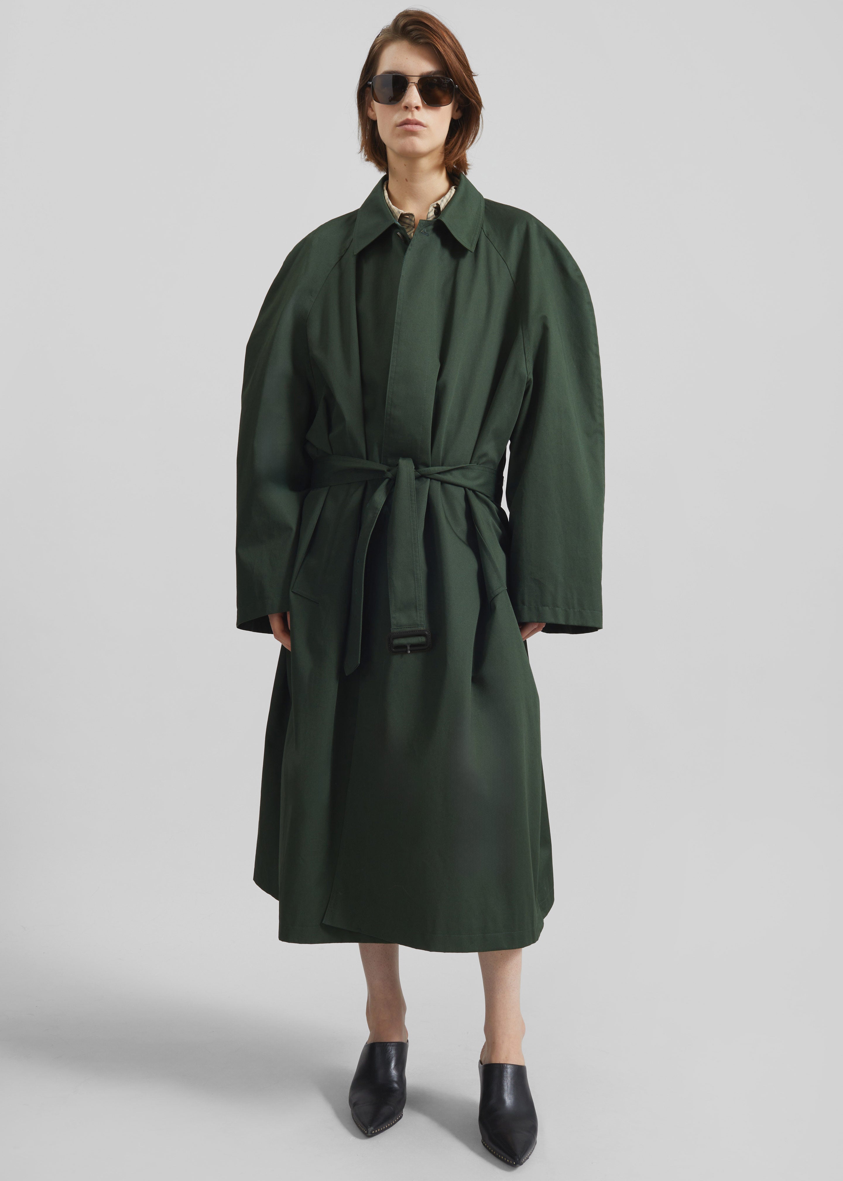 Malmedy Oversized Long Coat - Deep Green – The Frankie Shop