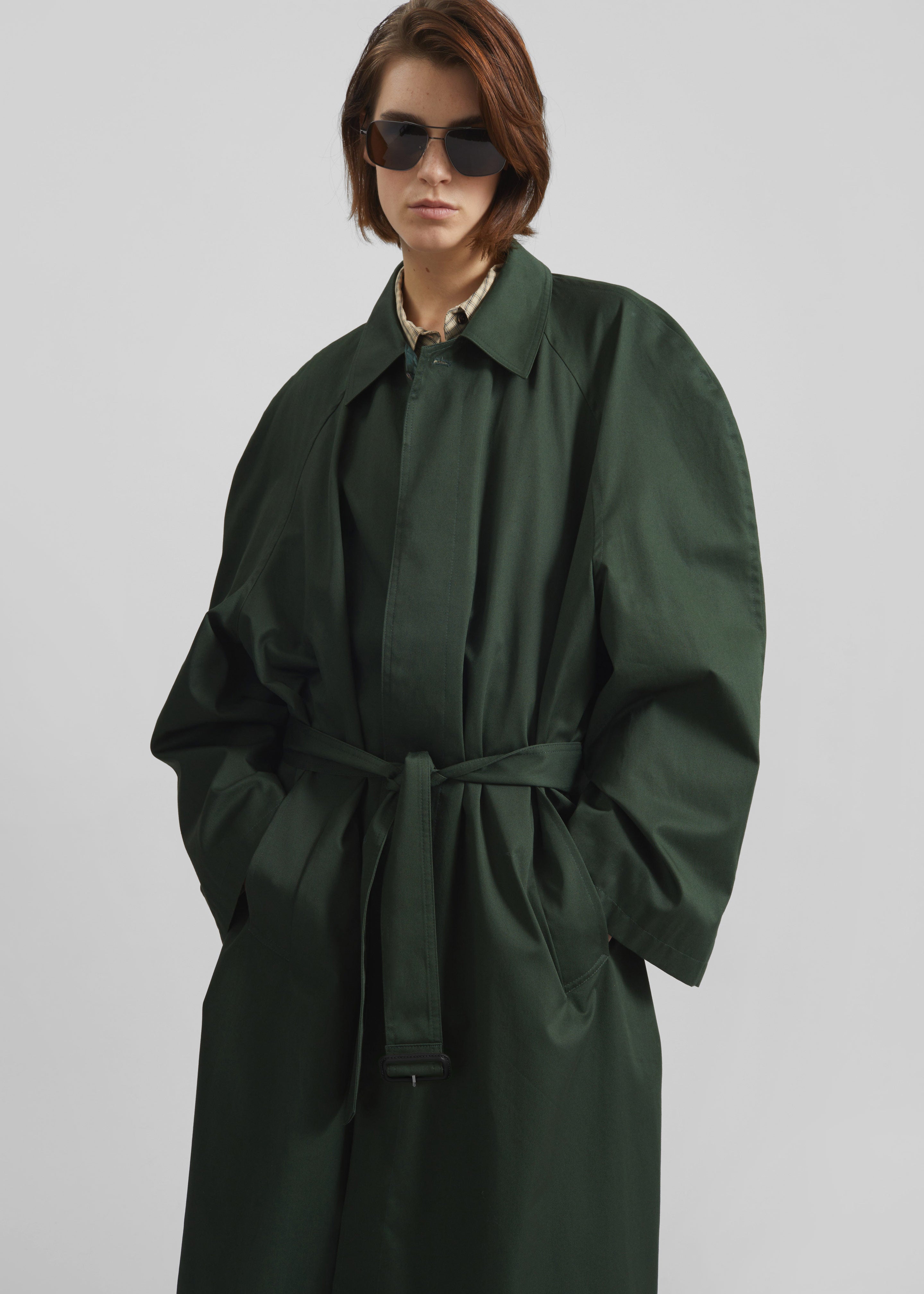 Malmedy Oversized Long Coat - Deep Green – The Frankie Shop