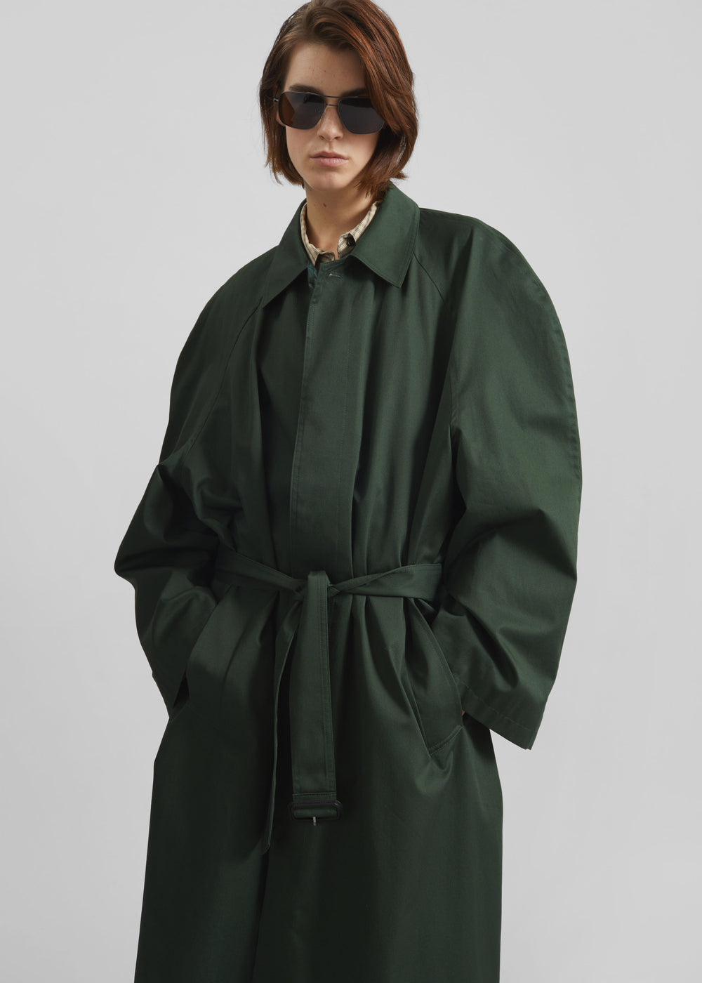 Malmedy Oversized Long Coat - Deep Green - 1
