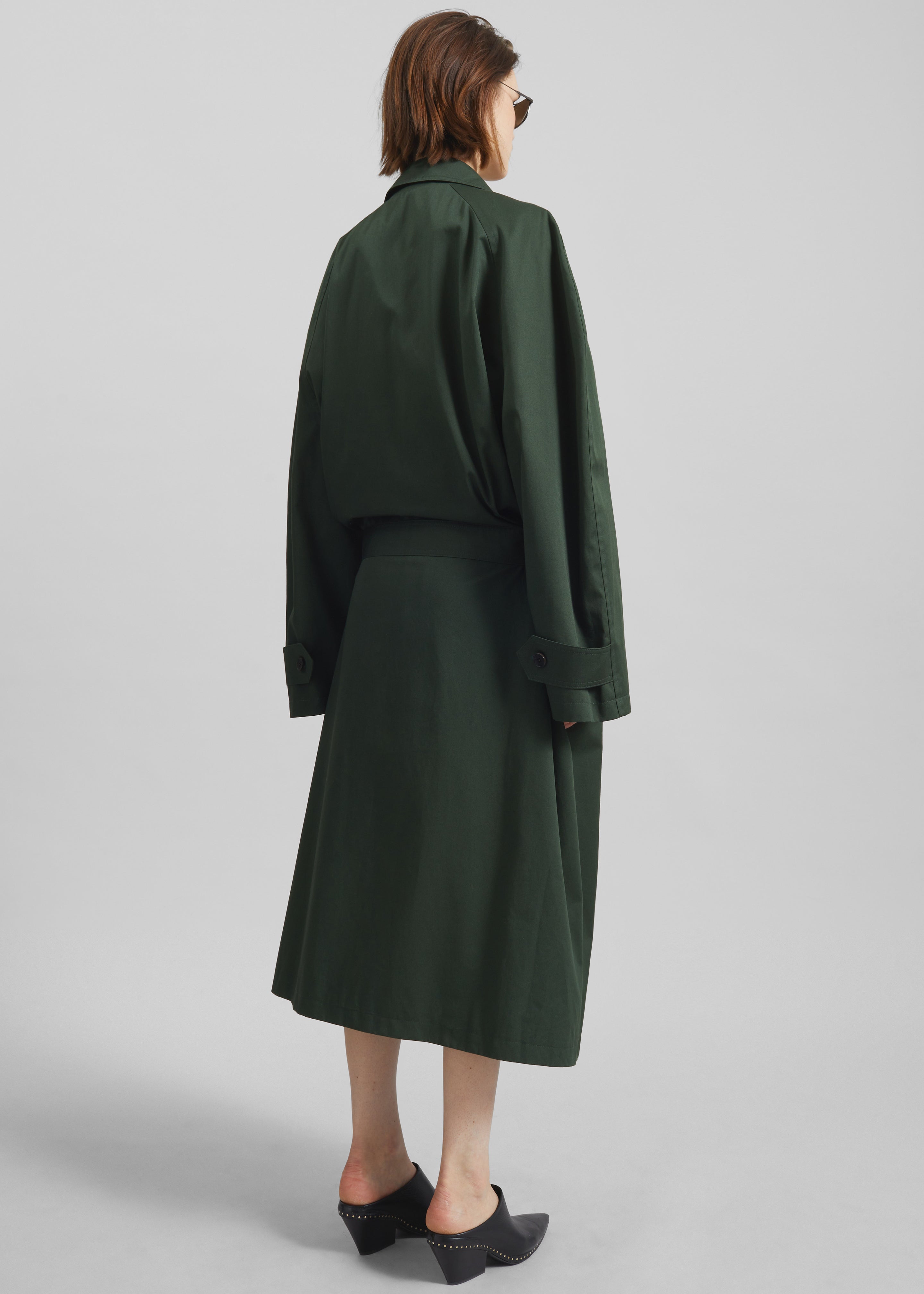 Malmedy Oversized Long Coat - Deep Green – The Frankie Shop