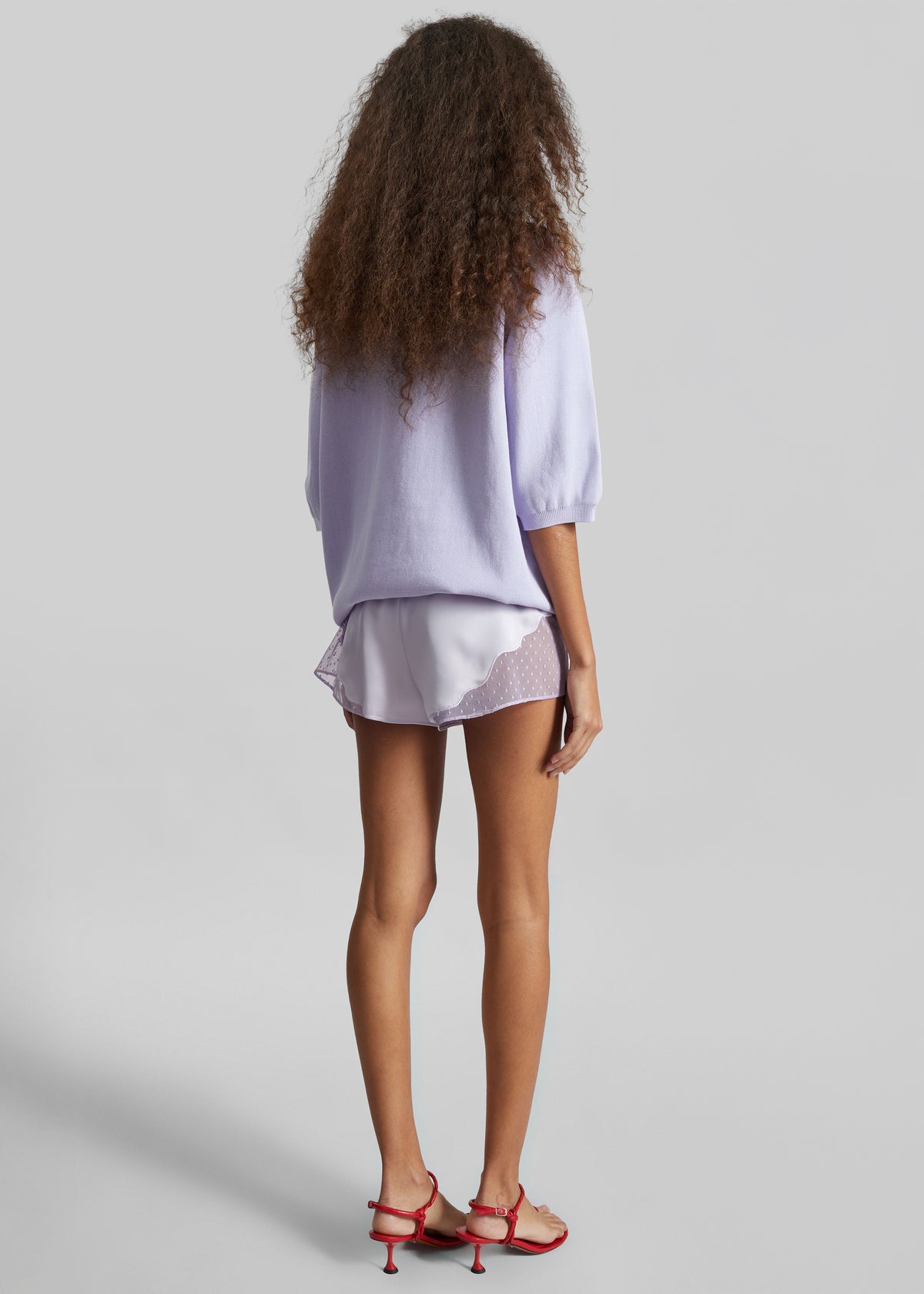 Malmo Satin Mini Shorts - Lavender - 7