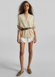 Malmo Satin Mini Shorts - Light Beige