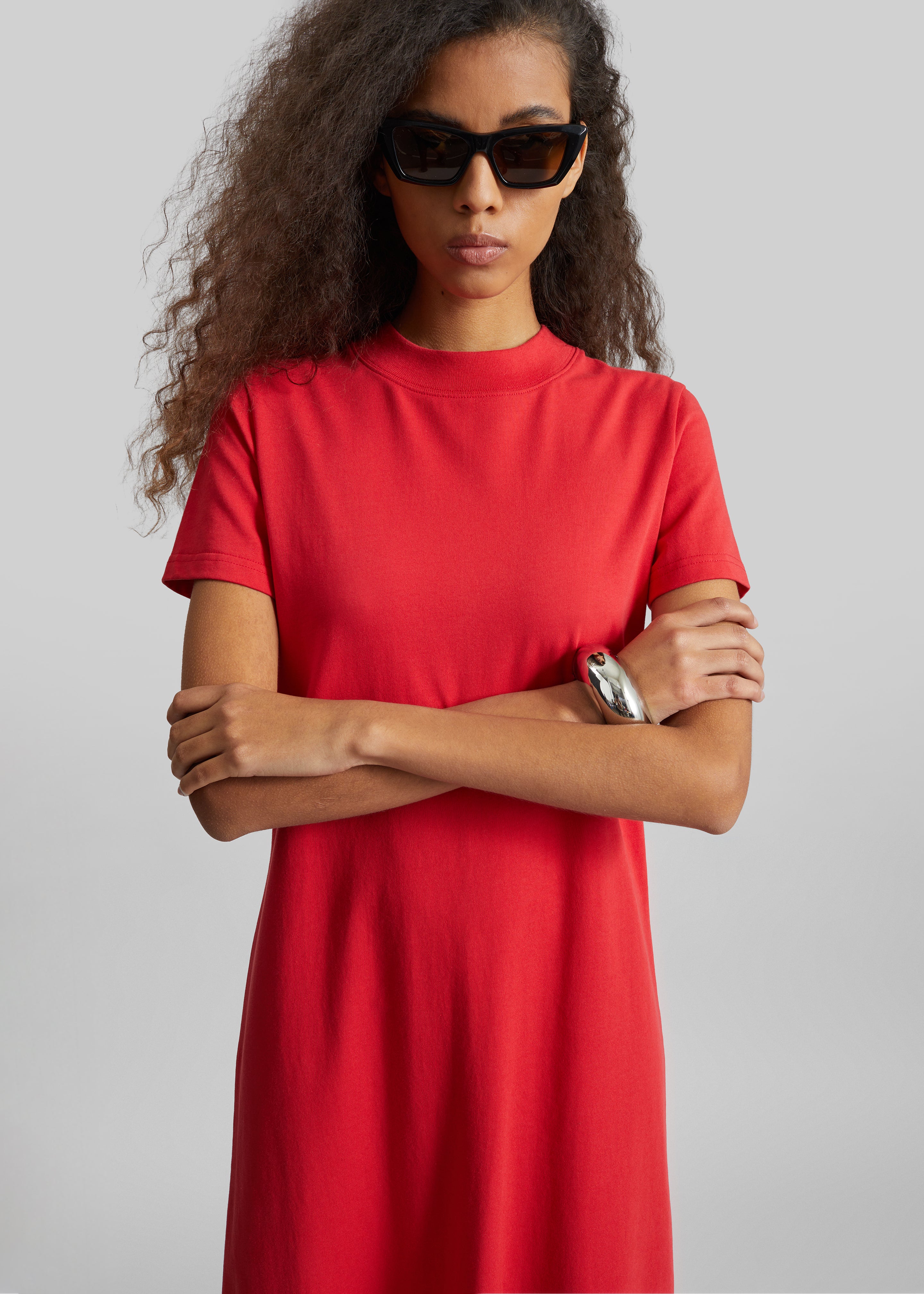 Malo T-Shirt Dress - Red - S - The Frankie Shop