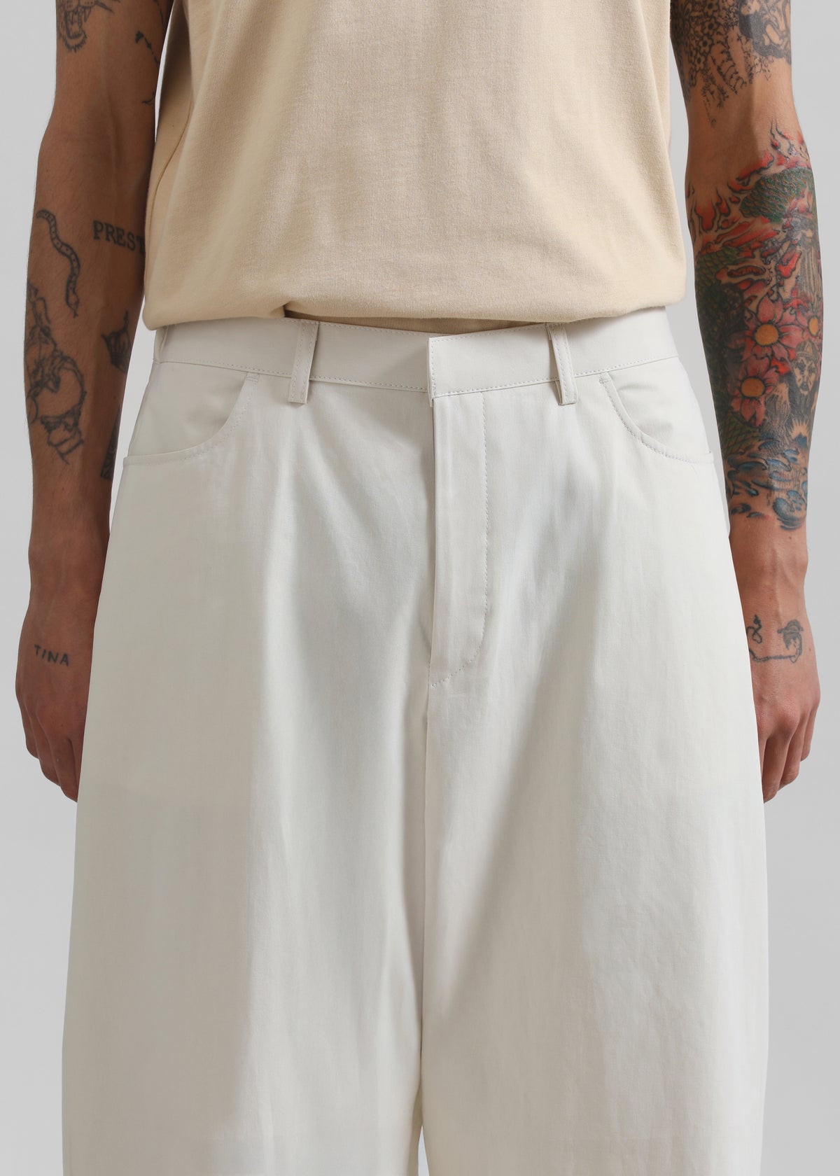Malton Wide Trousers - Ecru - 2