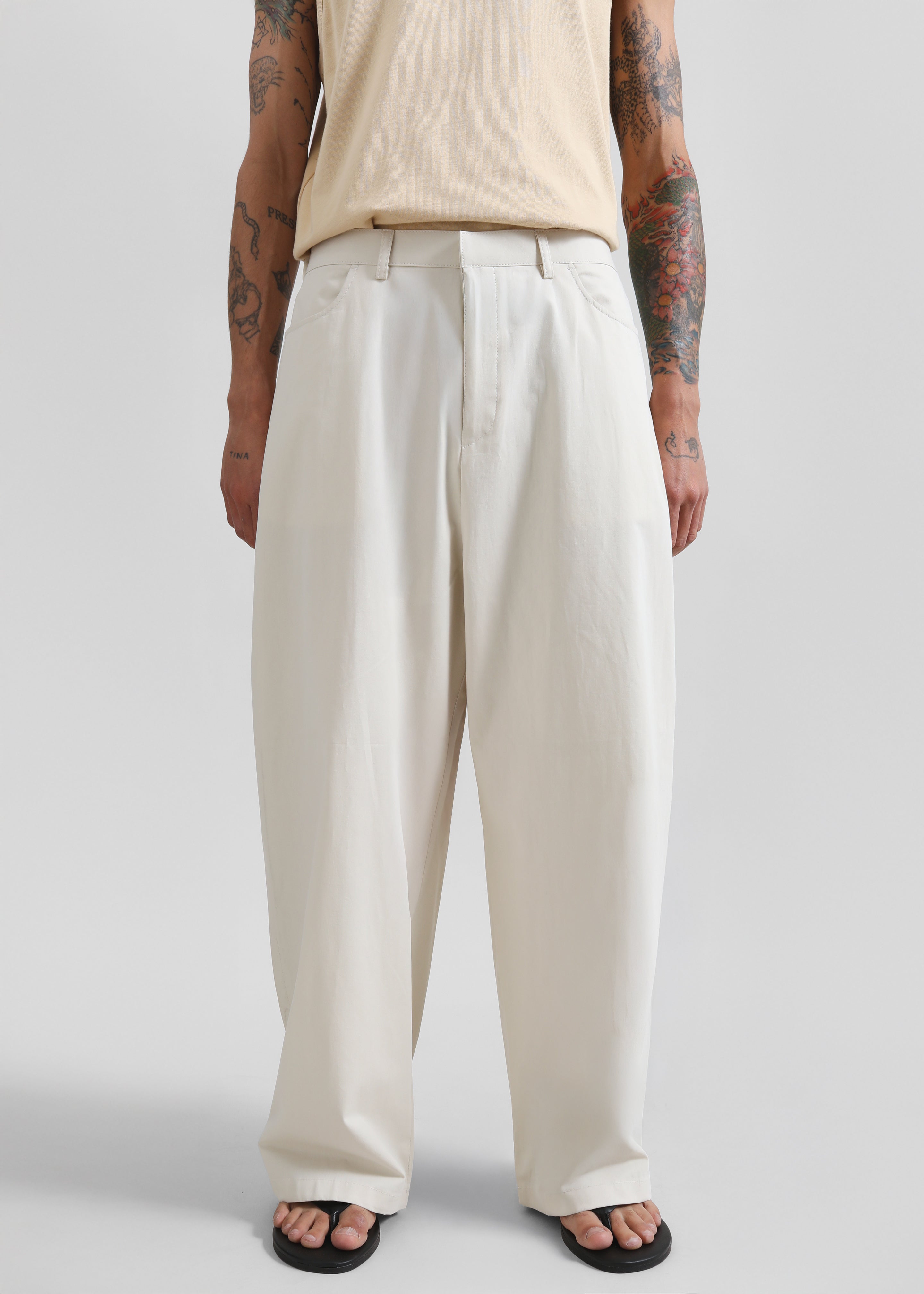 Malton Wide Trousers - Ecru – The Frankie Shop