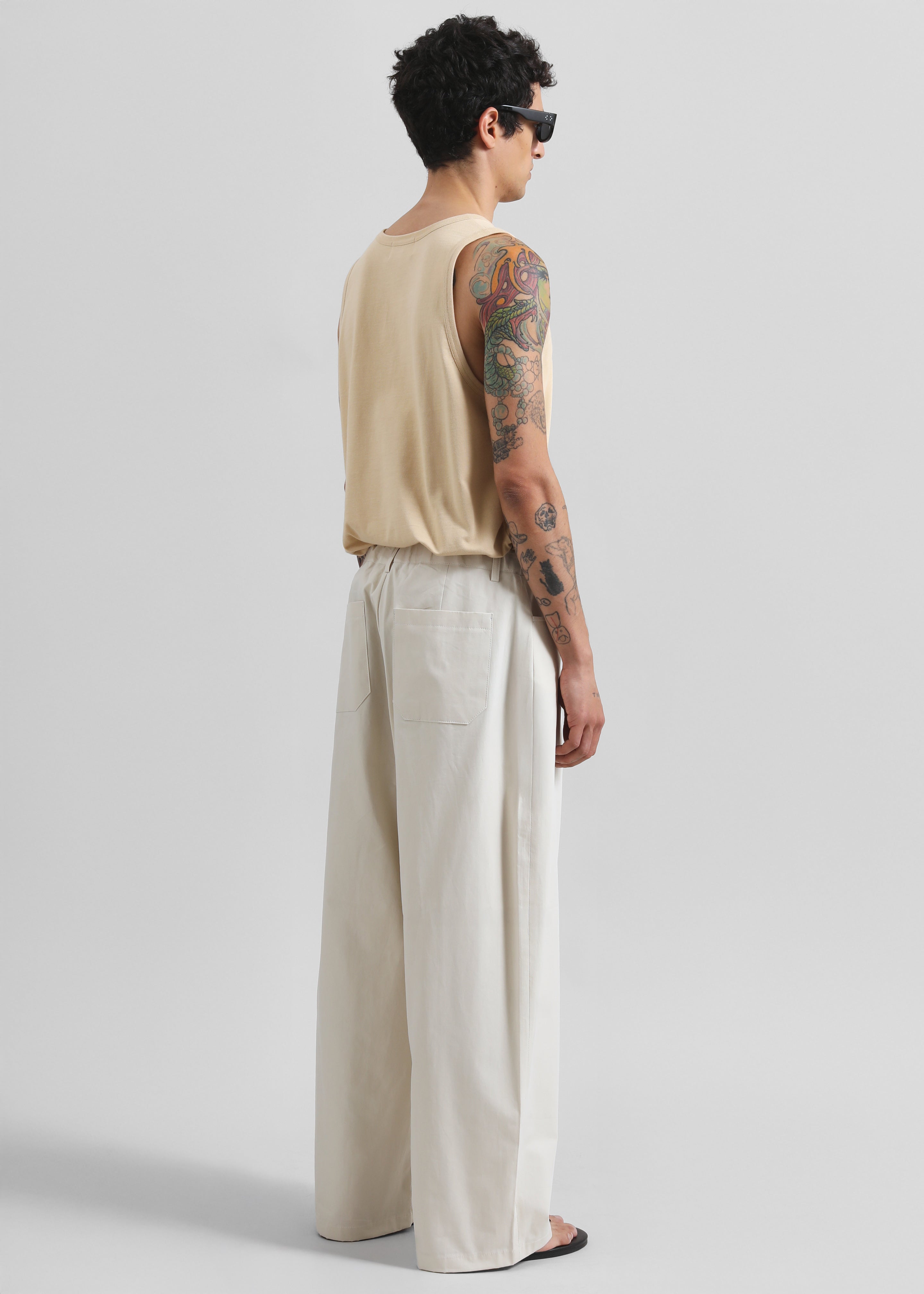 Malton Wide Trousers - Ecru - 8