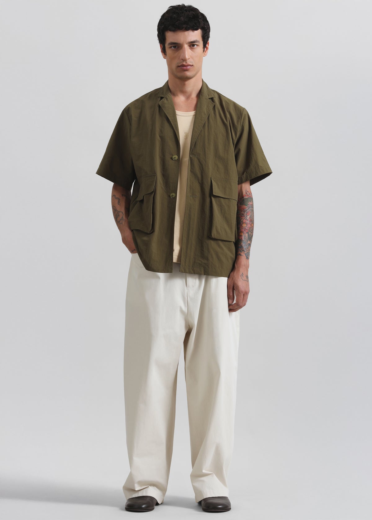 Malton Wide Trousers - Ecru - 7