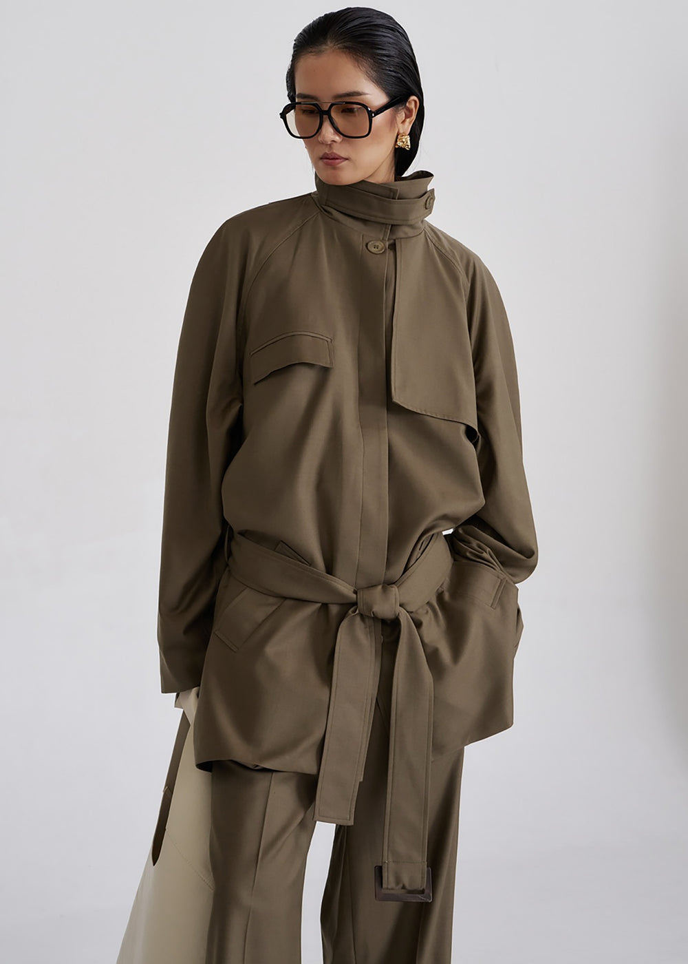 Malvan Short Trench - Olive Brown