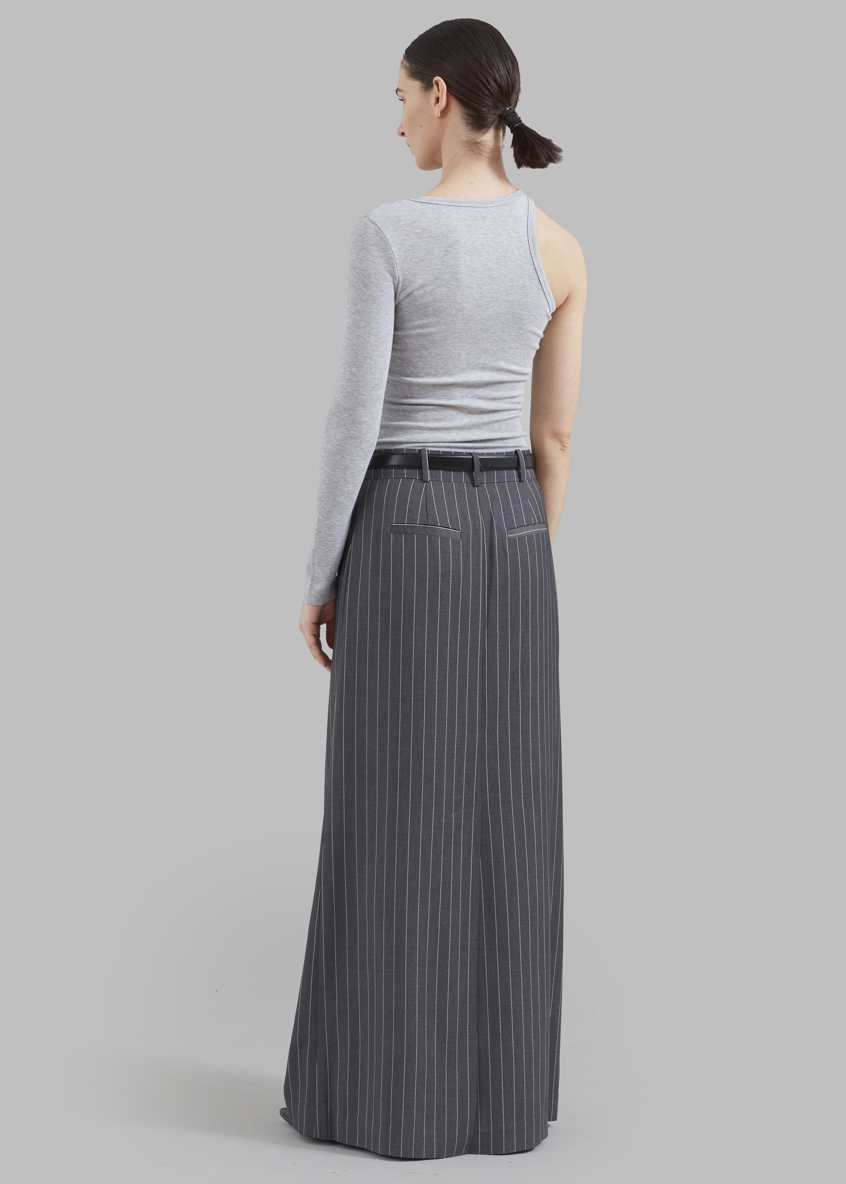 Malvo Long Pencil Skirt - Grey Pinstripe - 11