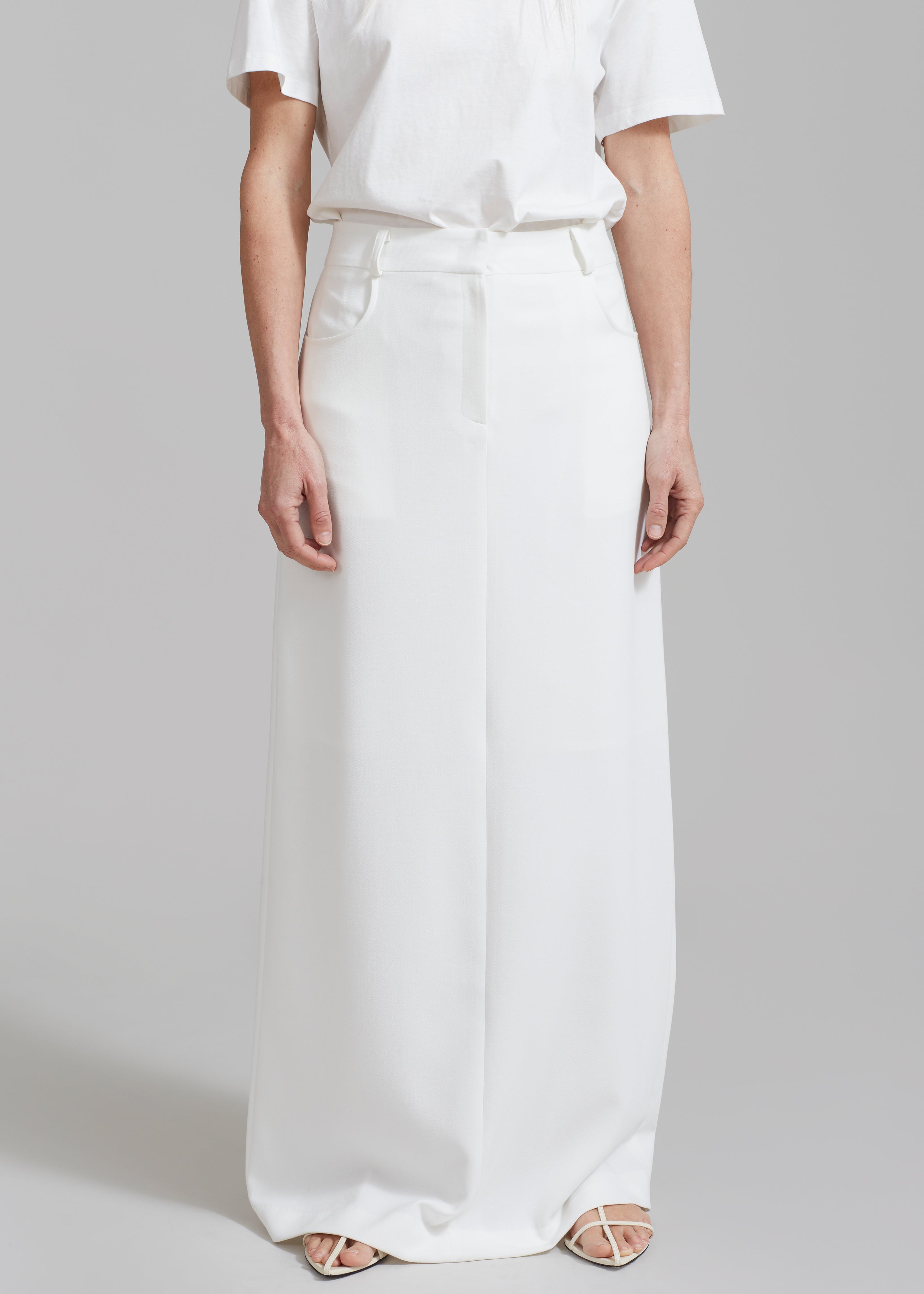 Malvo Long Pencil Skirt - White - 5