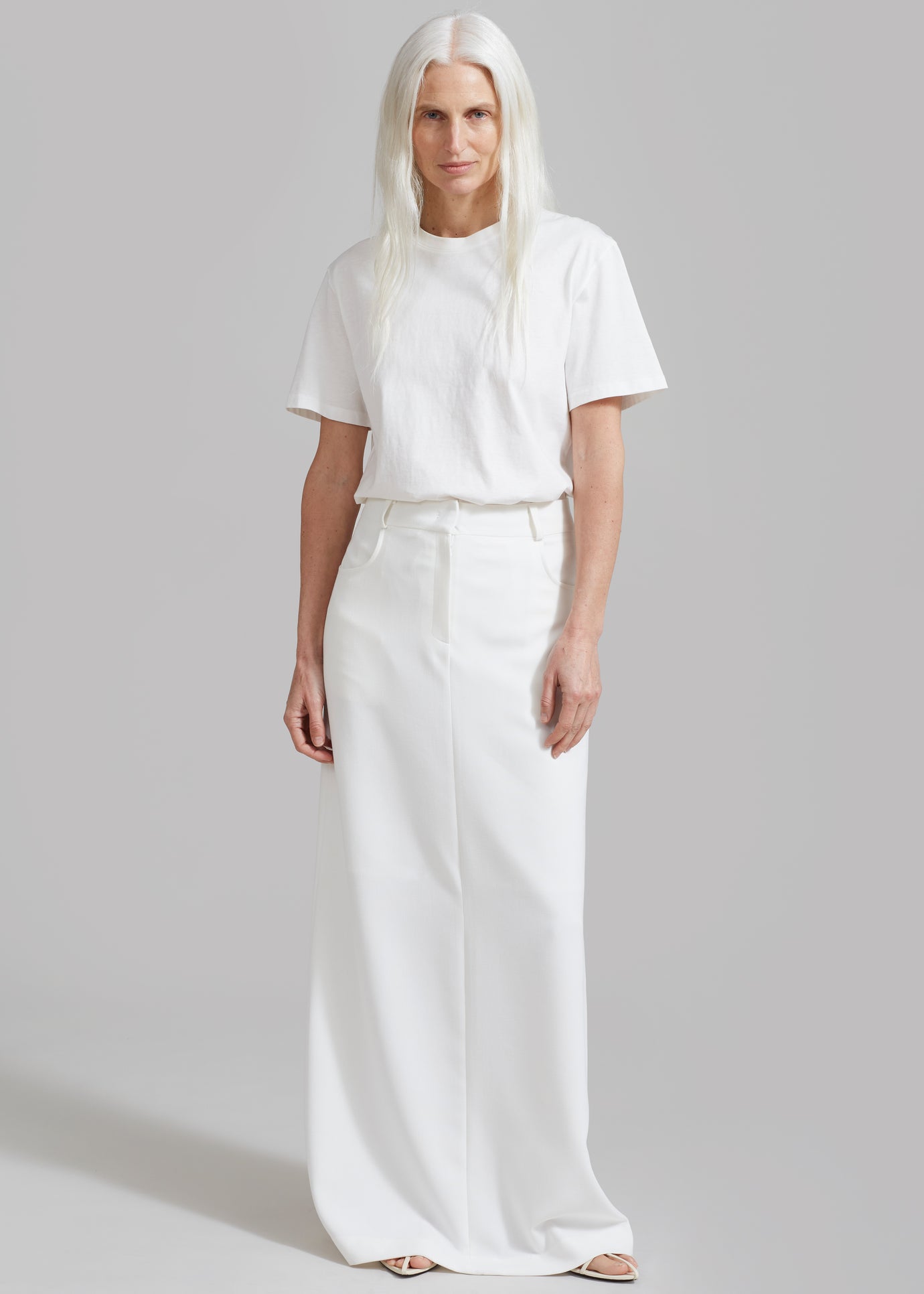 Malvo Long Pencil Skirt - White