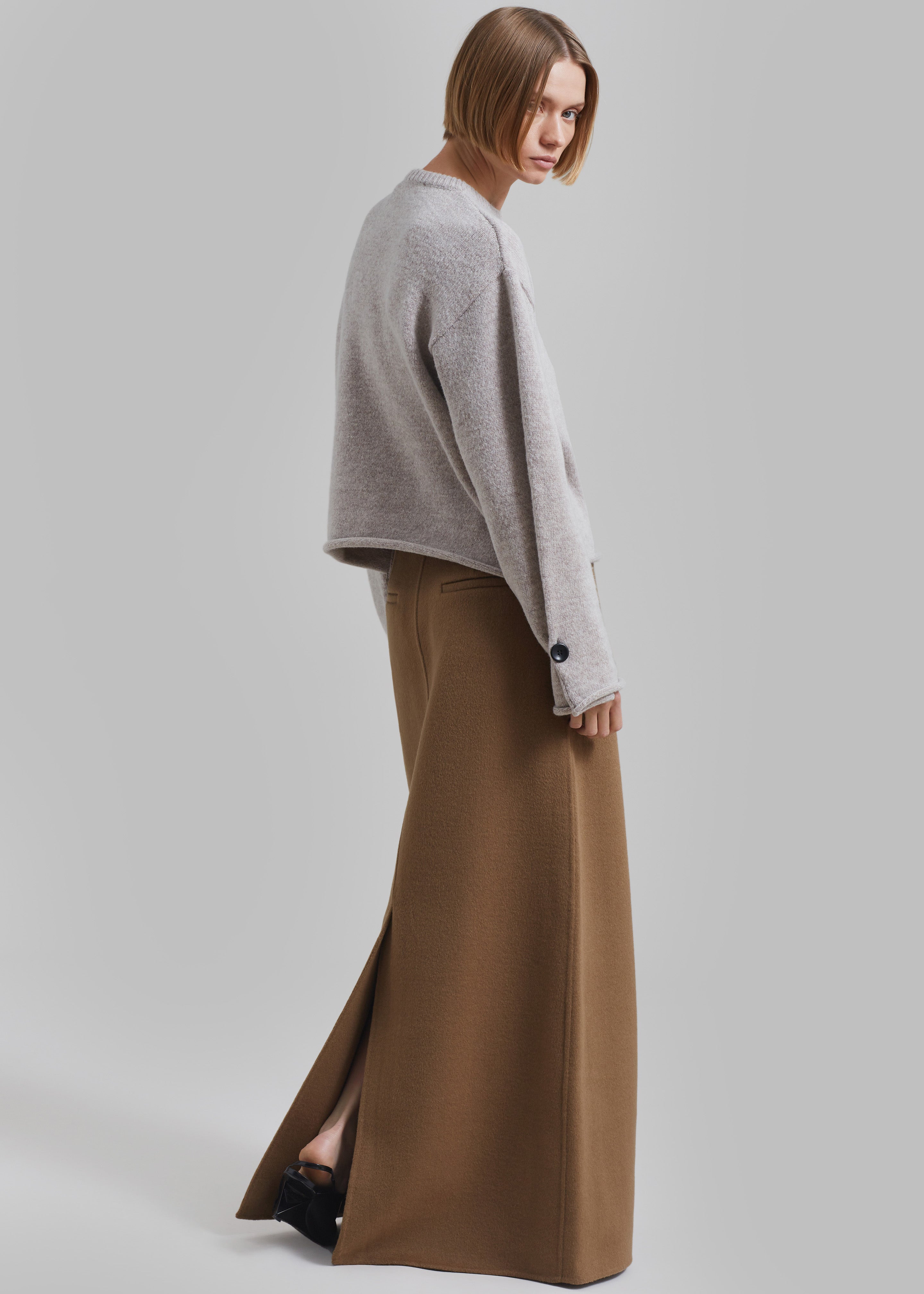 Malvo Long Wool Pencil Skirt - Camel - 9