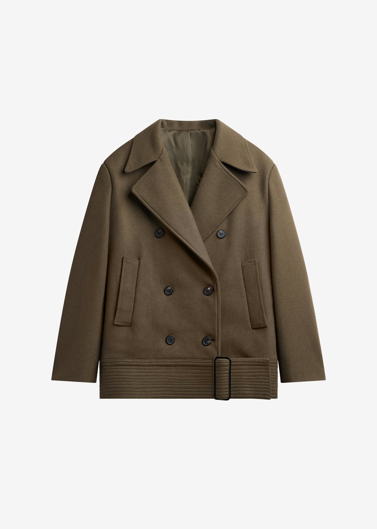 Manali Belted Peacoat - Olive Brown - 9