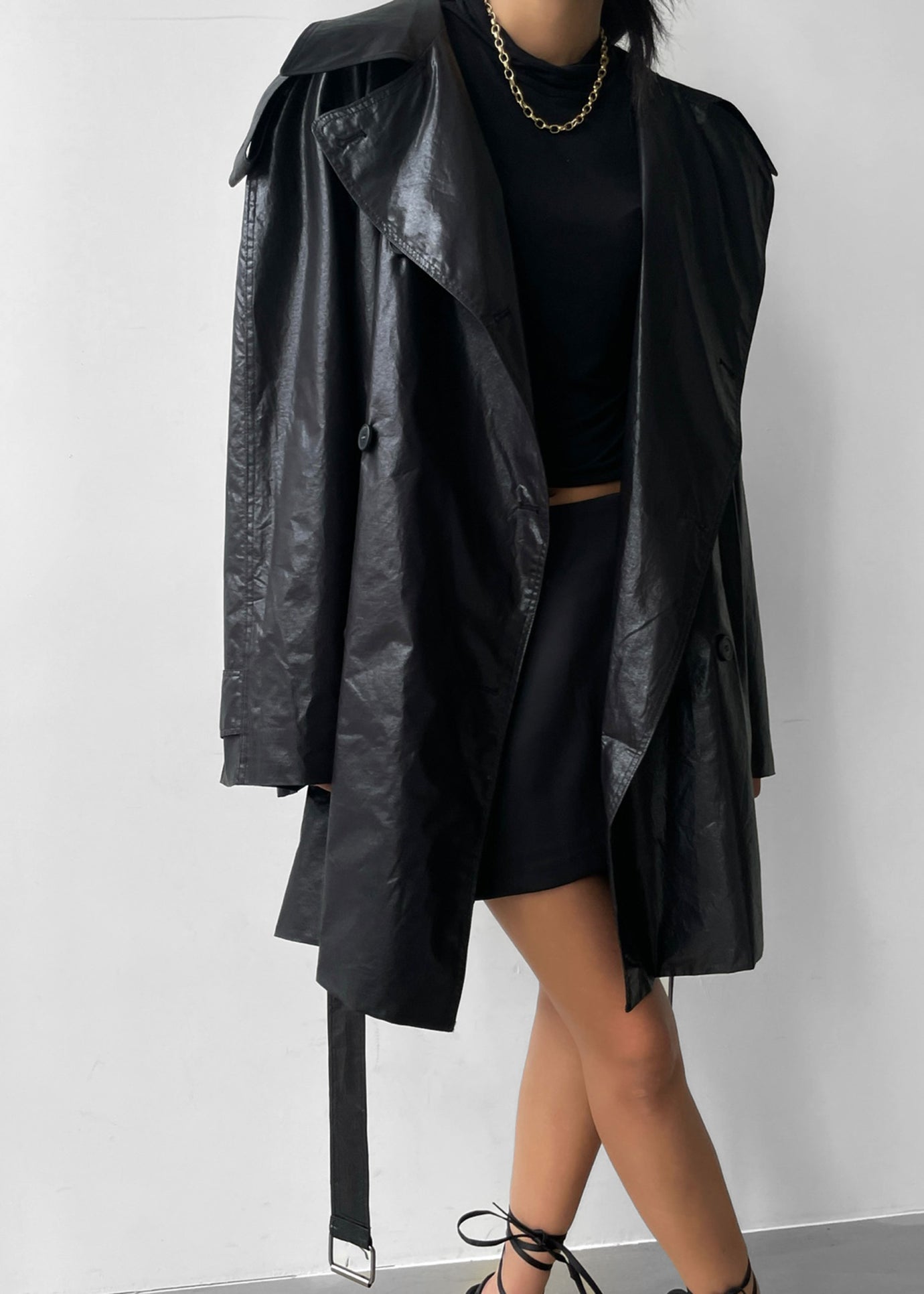 Manila Oversized Trench - Black - 1