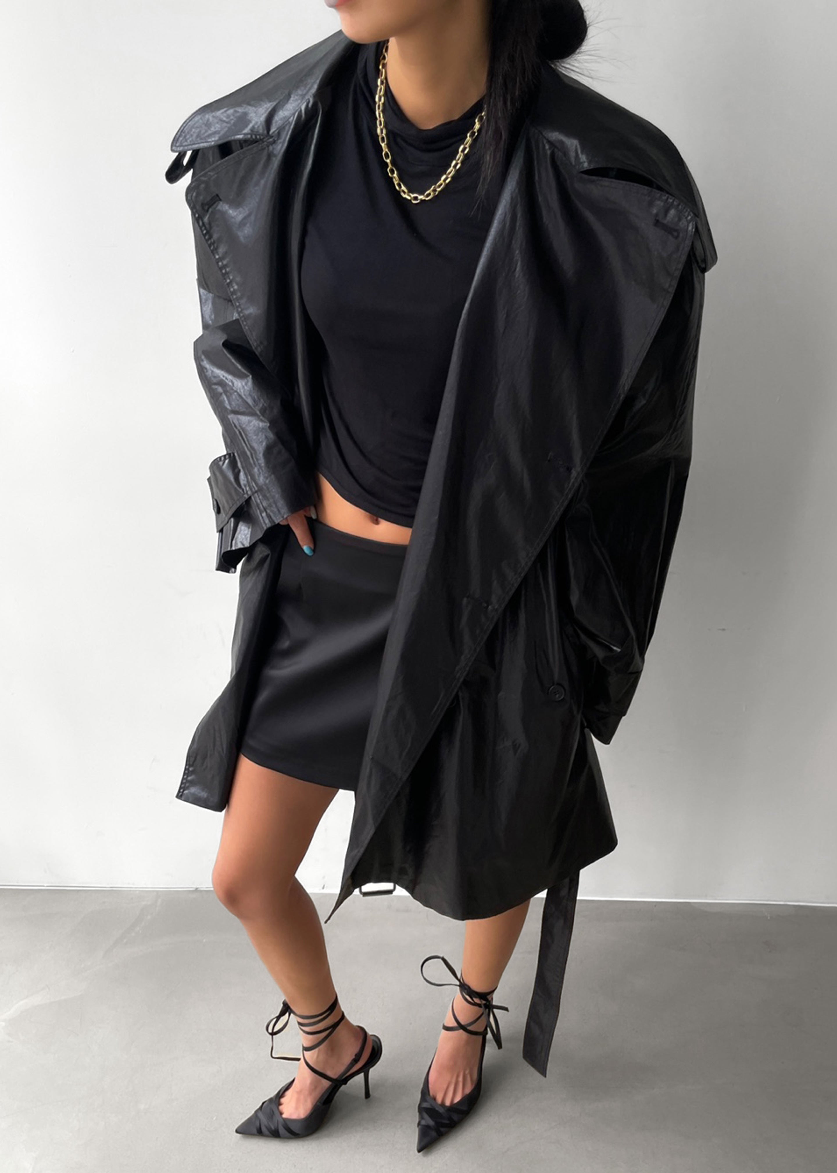 Manila Oversized Trench - Black - 6