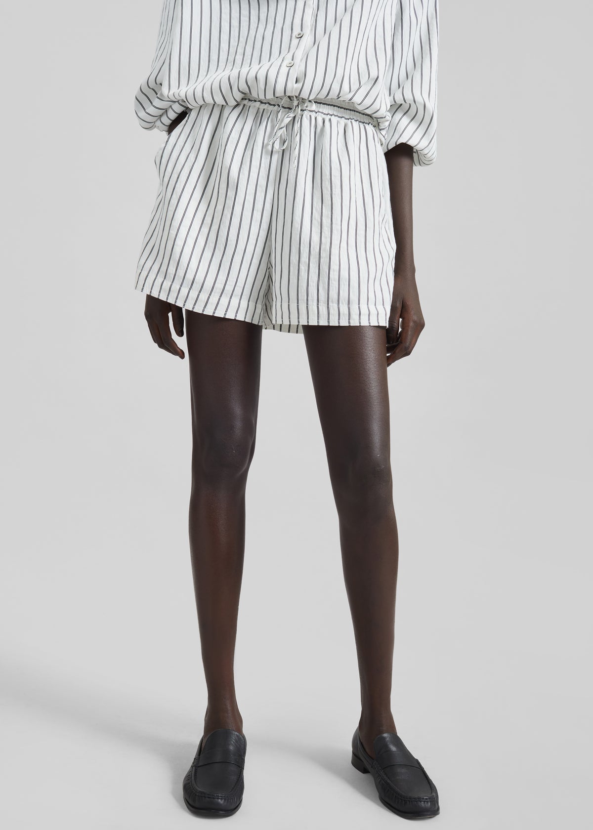 Manisa Mini Shorts - White/Black Stripe - 2