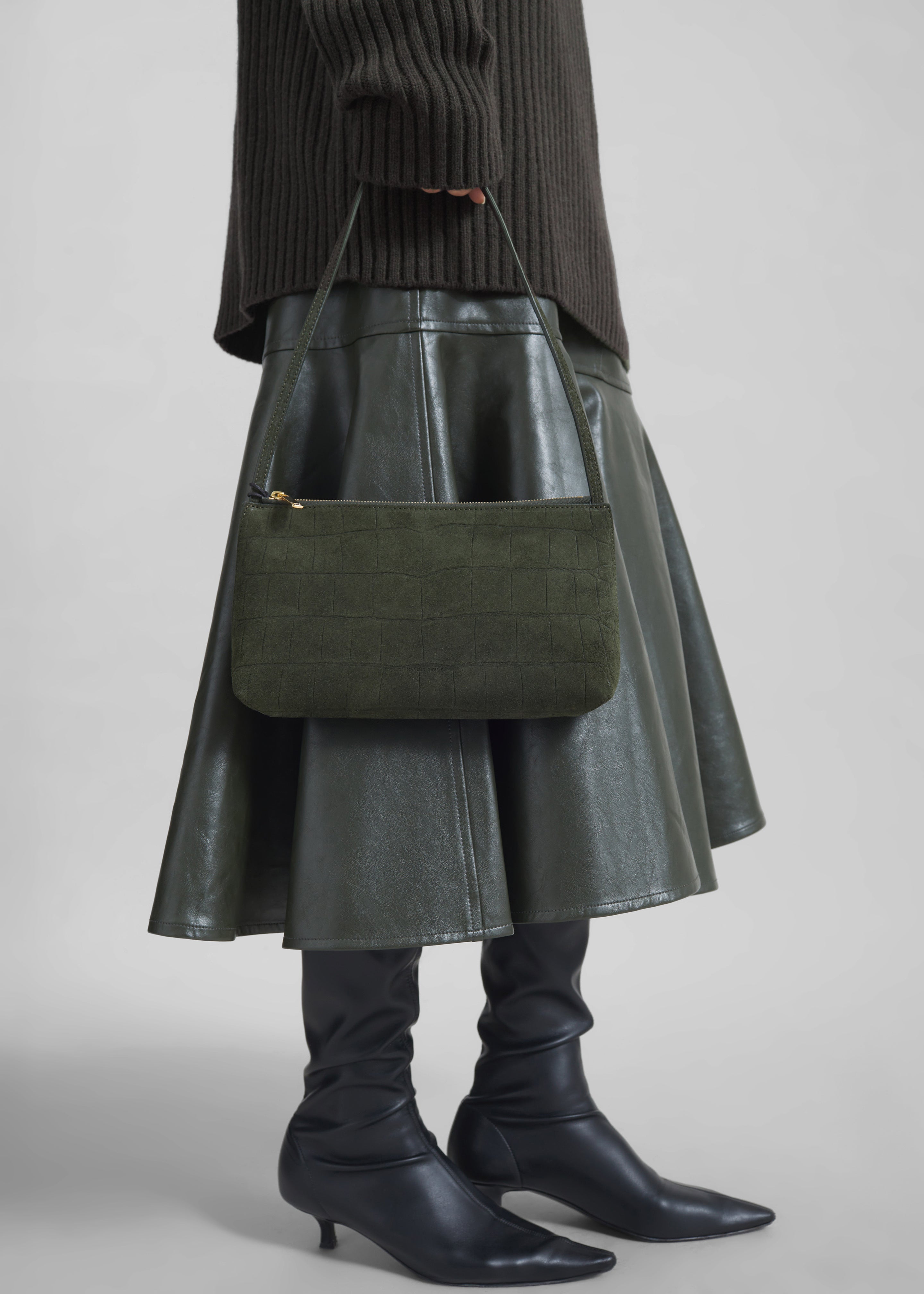Mansur Gavriel Gaia Shoulder Bag - Moss – The Frankie Shop
