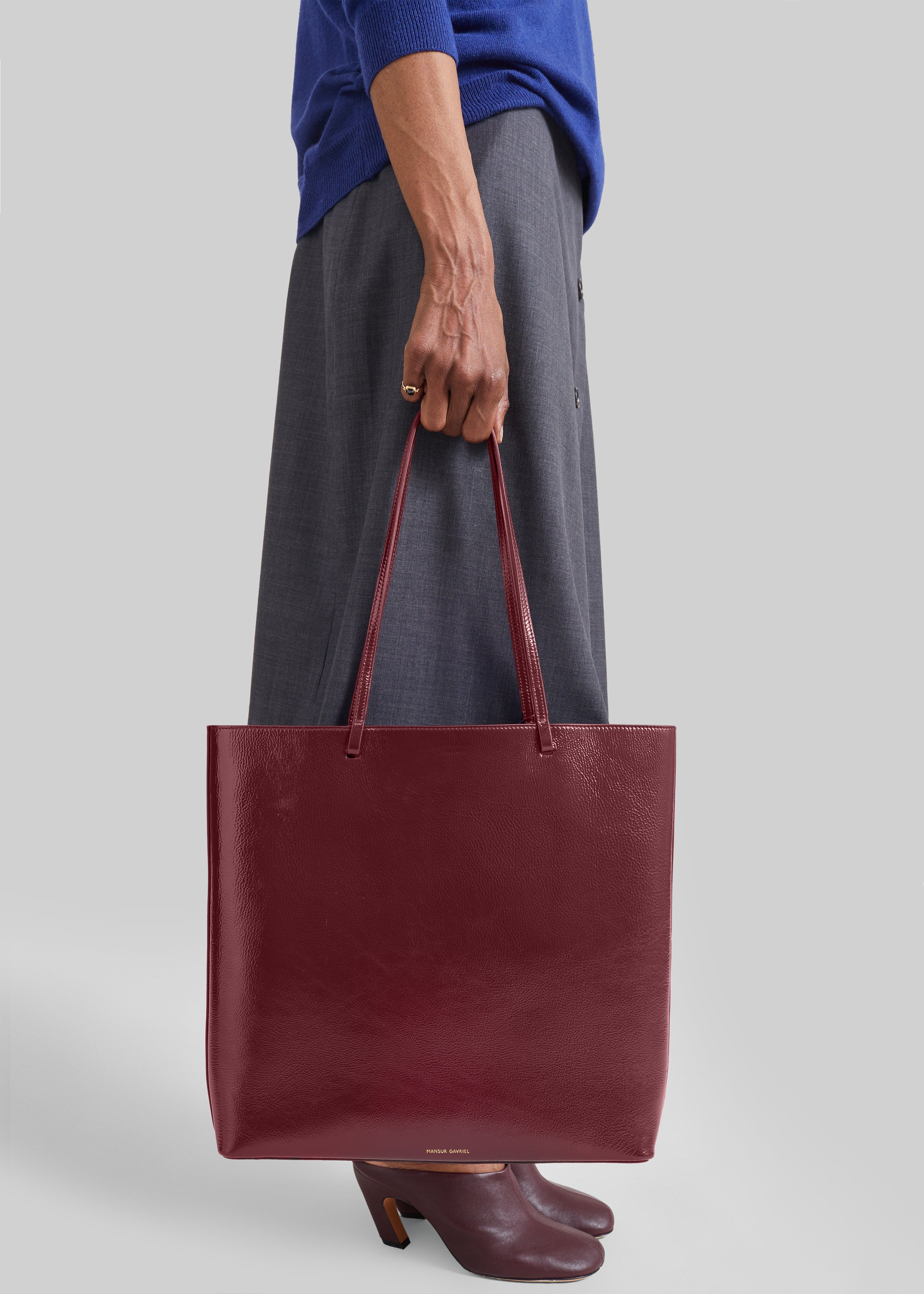Mansur Gavriel Large Filo Tote - Claret – The Frankie Shop
