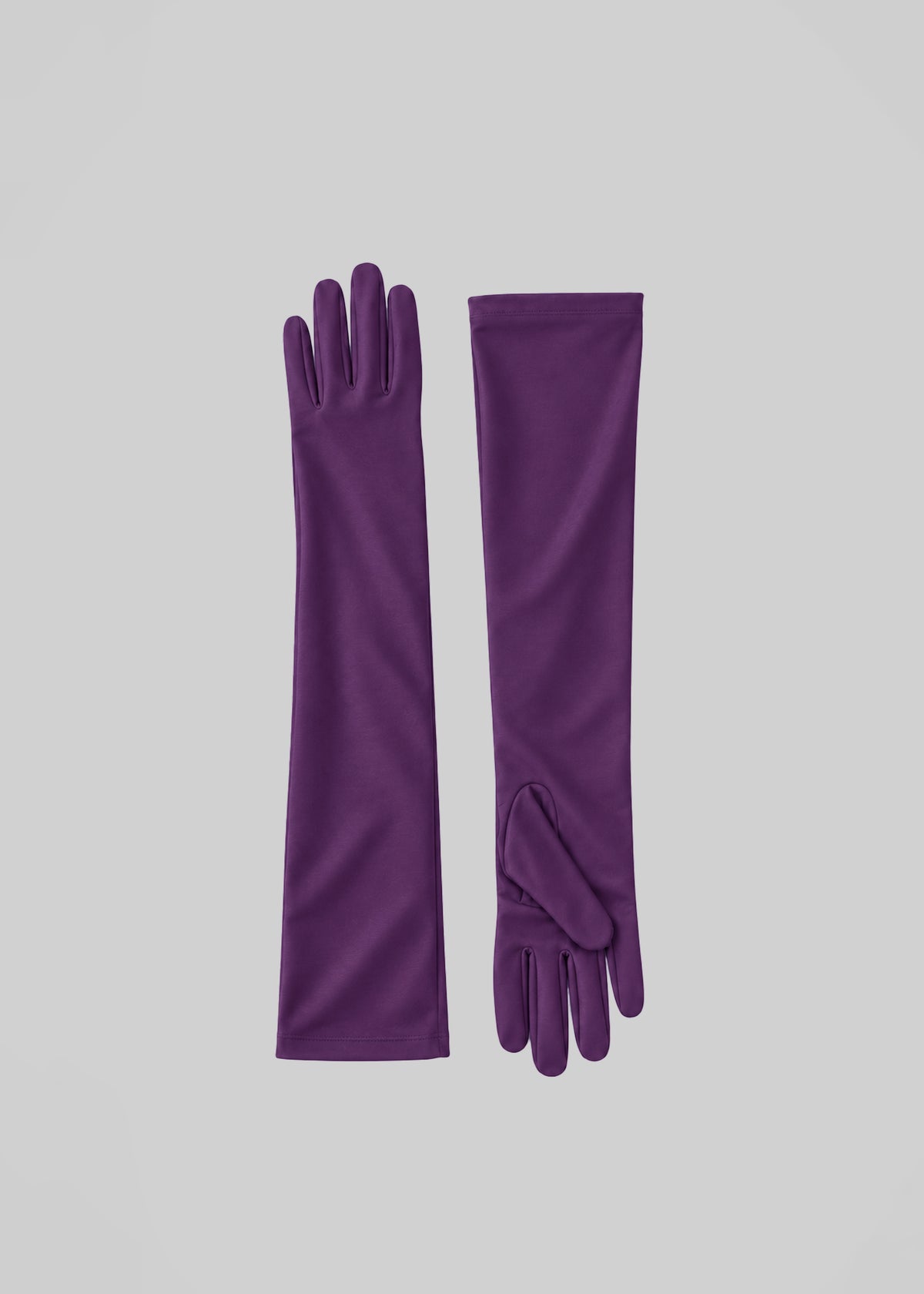 Mara Jersey Long Gloves - Aubergine
