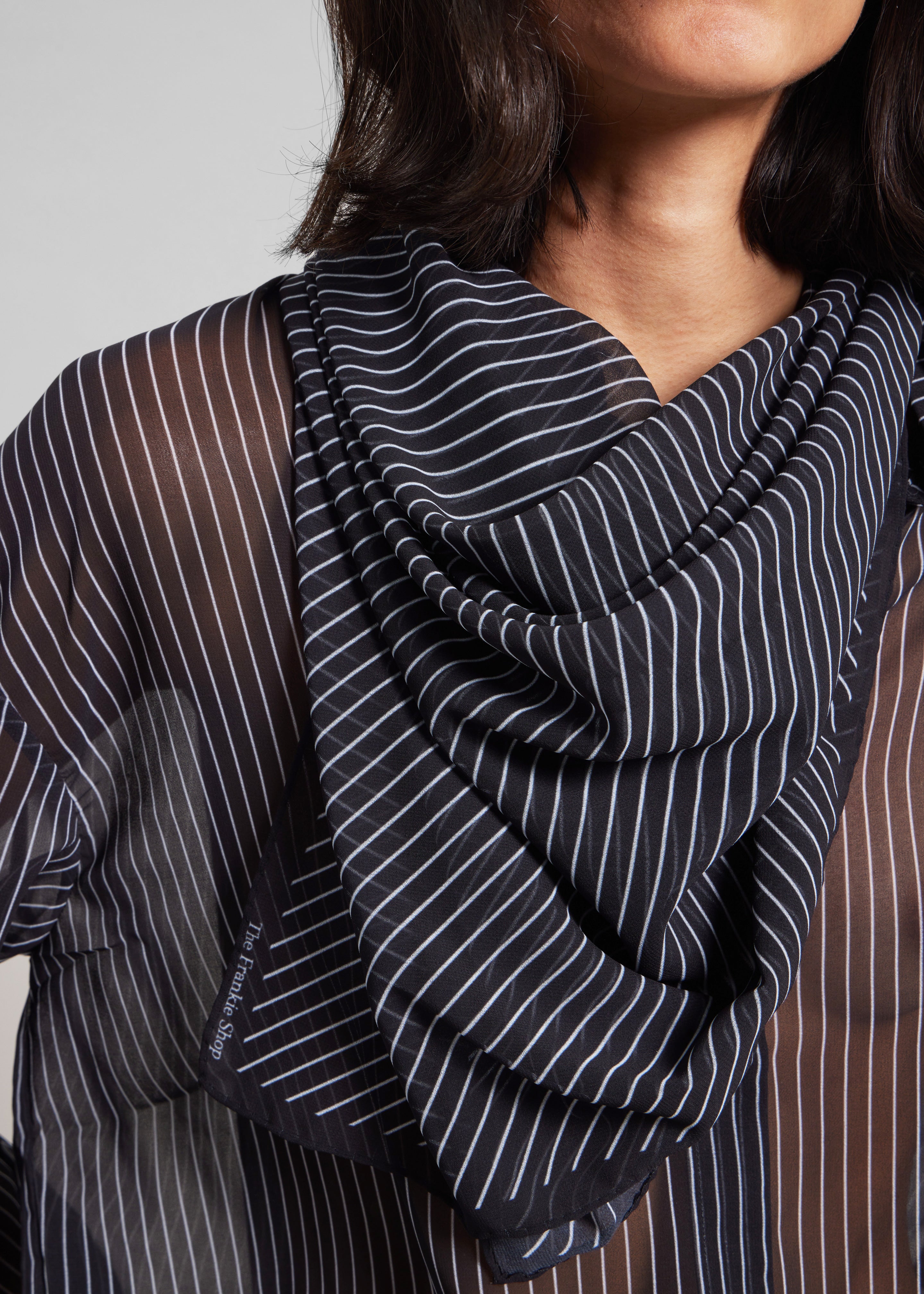 Marais Striped Scarf - Black/White - 7