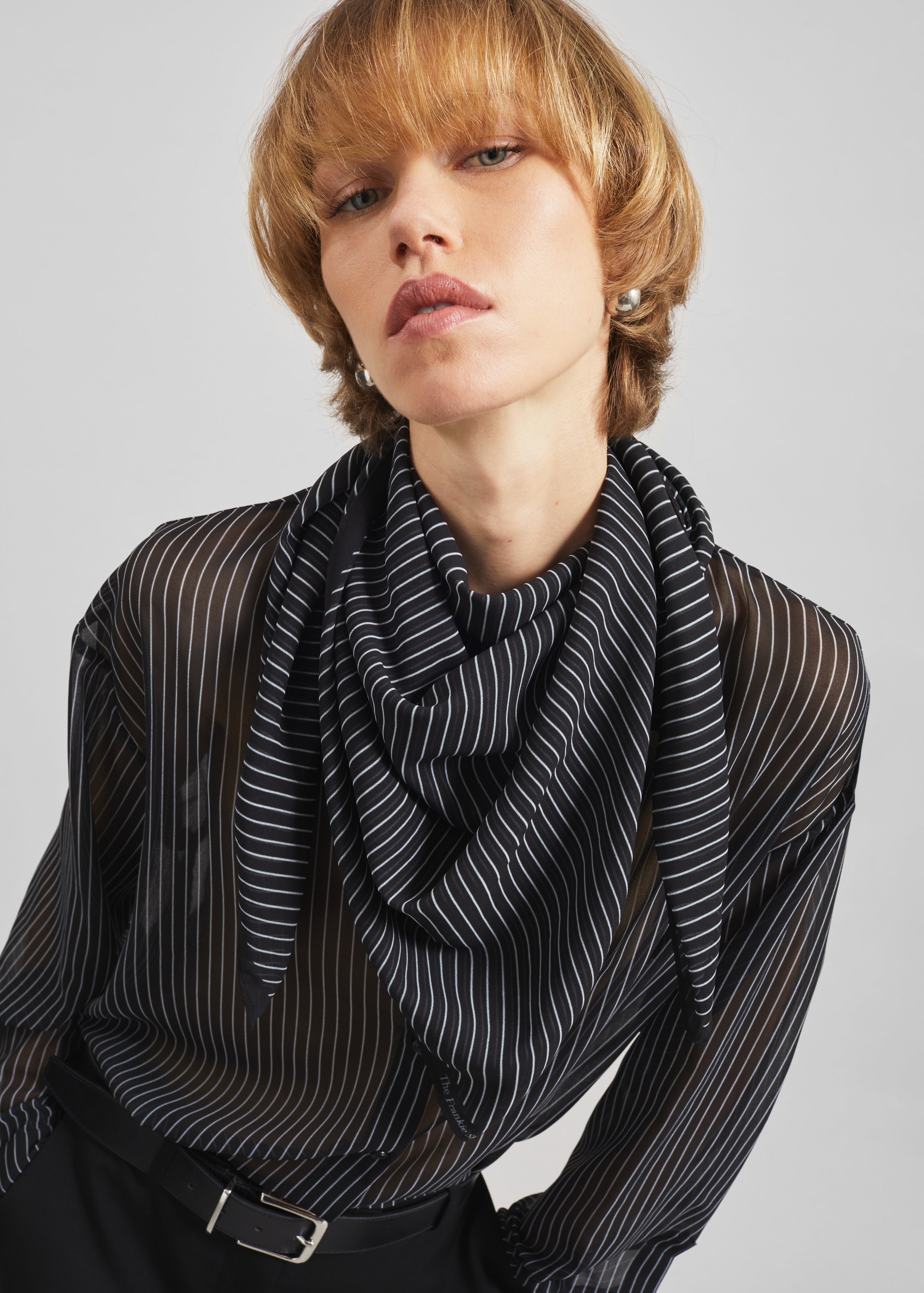 Marais Striped Scarf - Black/White - 4