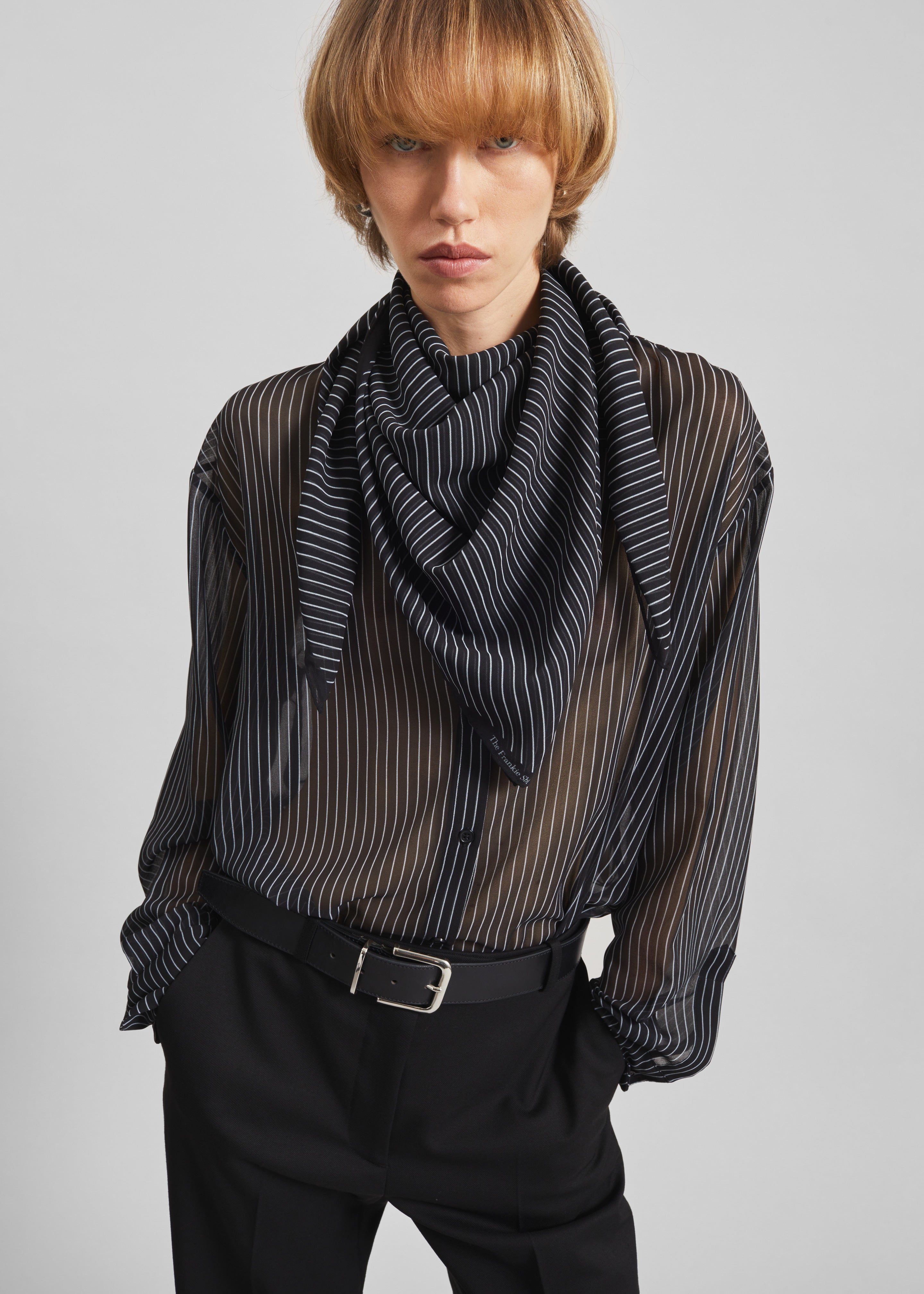 Marais Striped Scarf - Black/White - 5