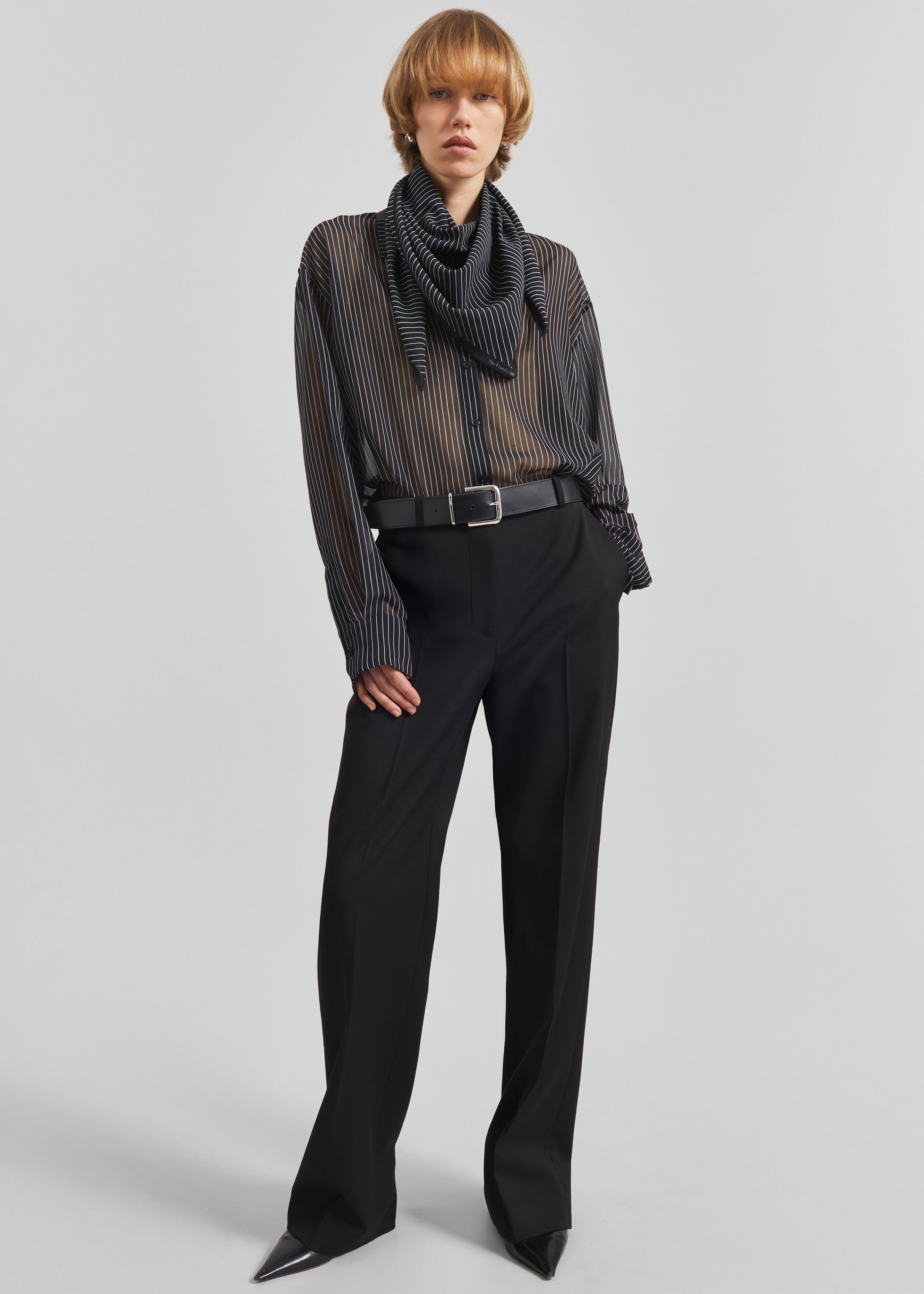 Marais Striped Scarf - Black/White – The Frankie Shop