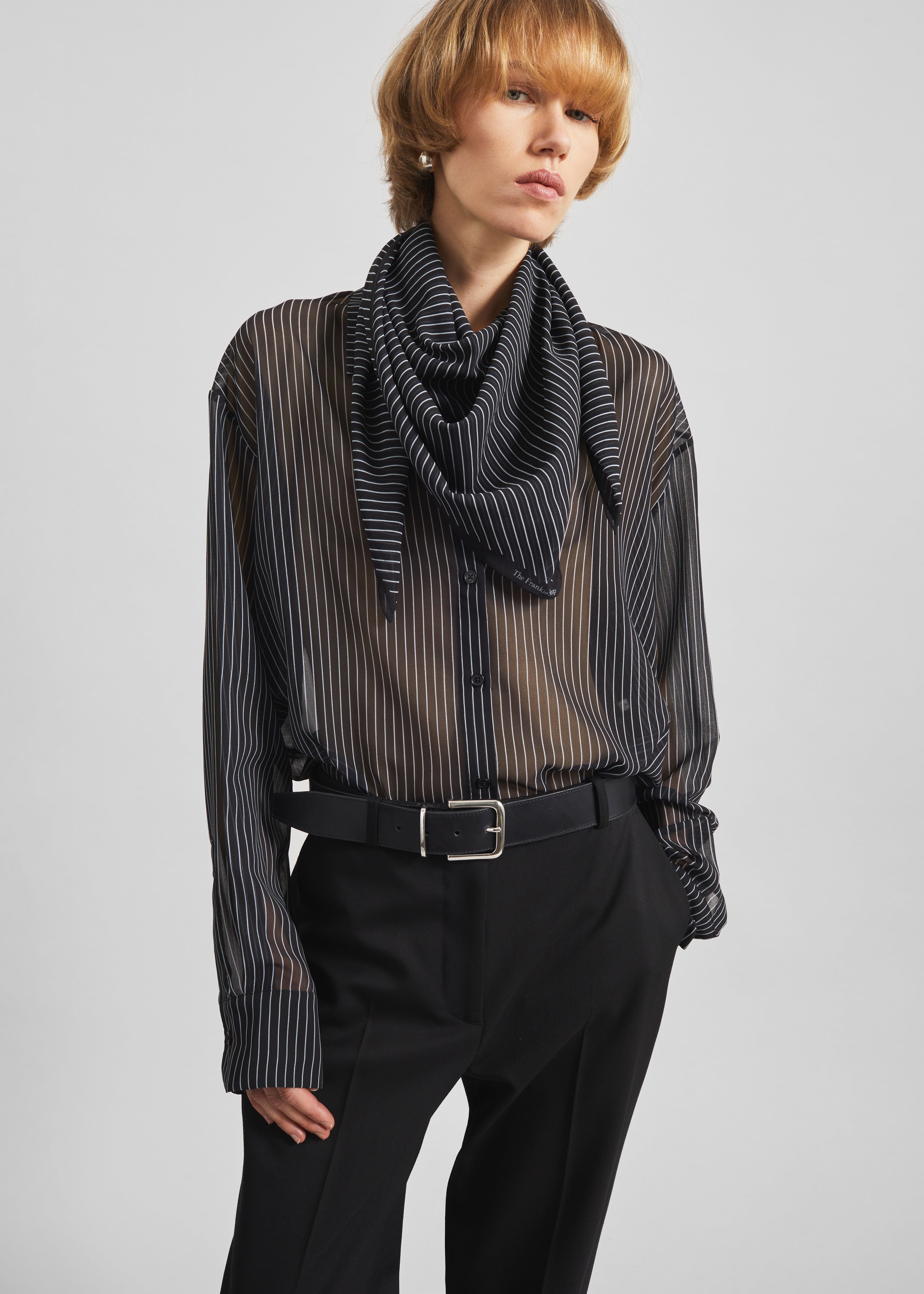 Marais Striped Scarf - Black/White - 8