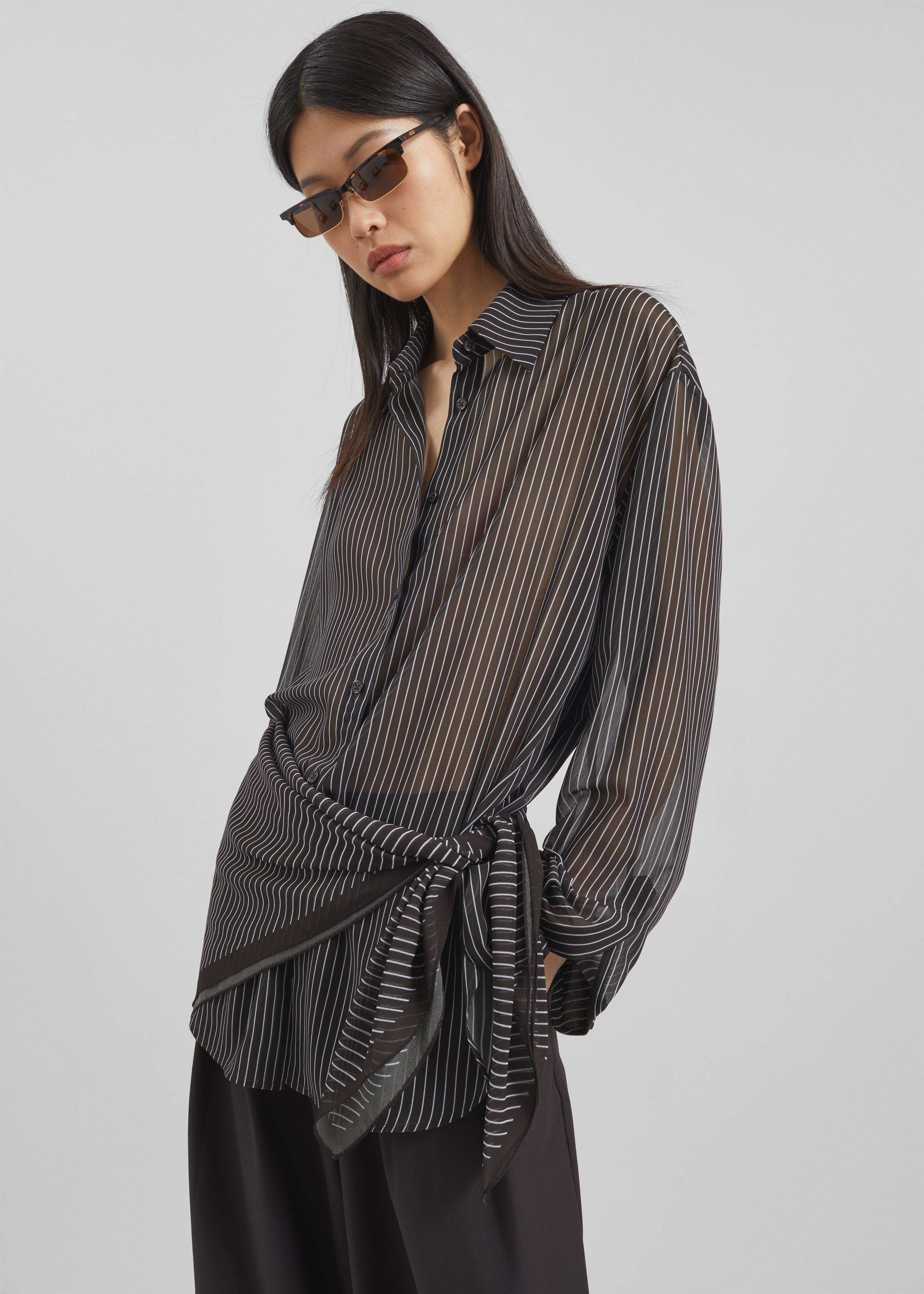 Marais Striped Scarf - Brown/White - 6