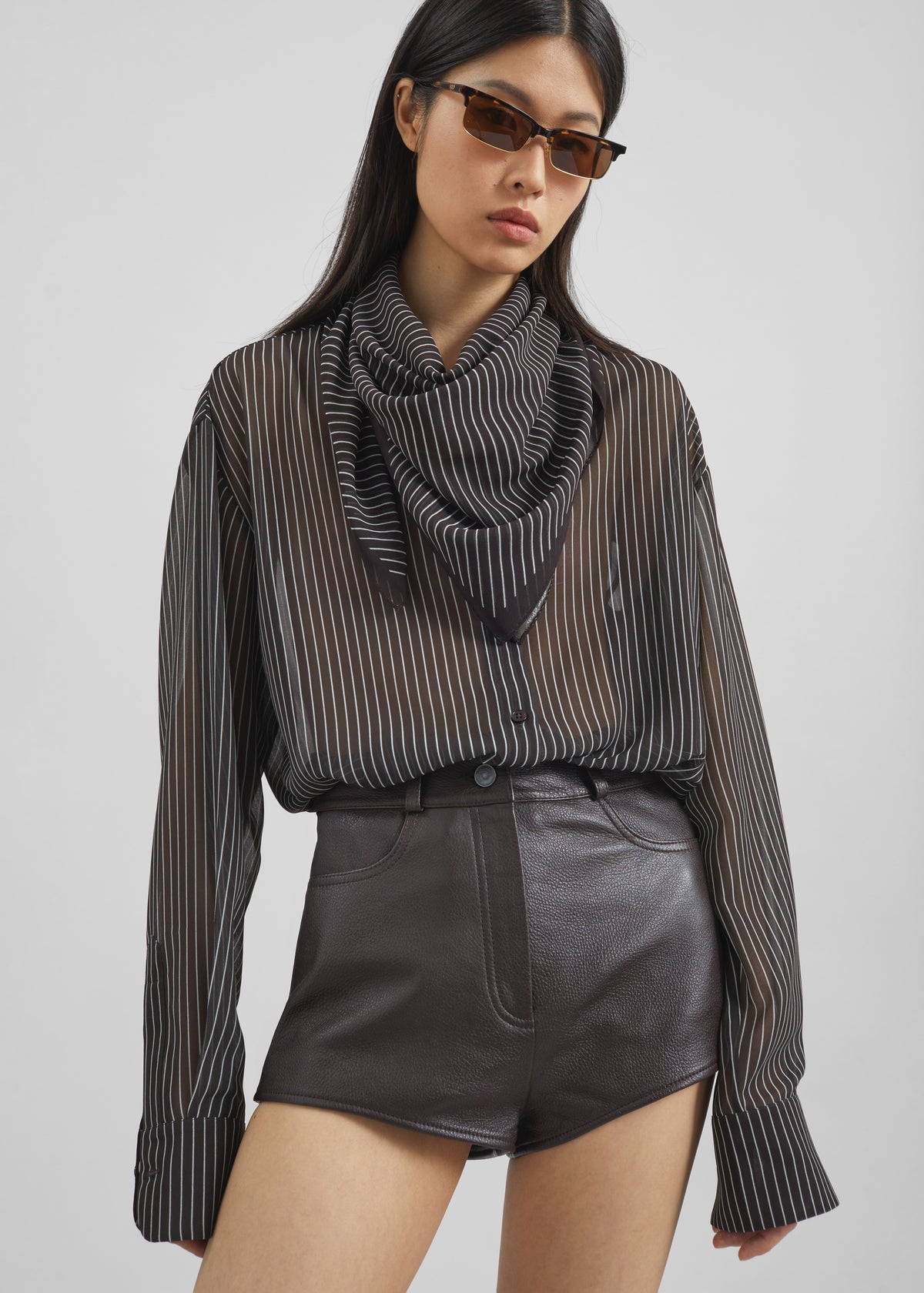 Marais Striped Scarf - Brown/White - 3