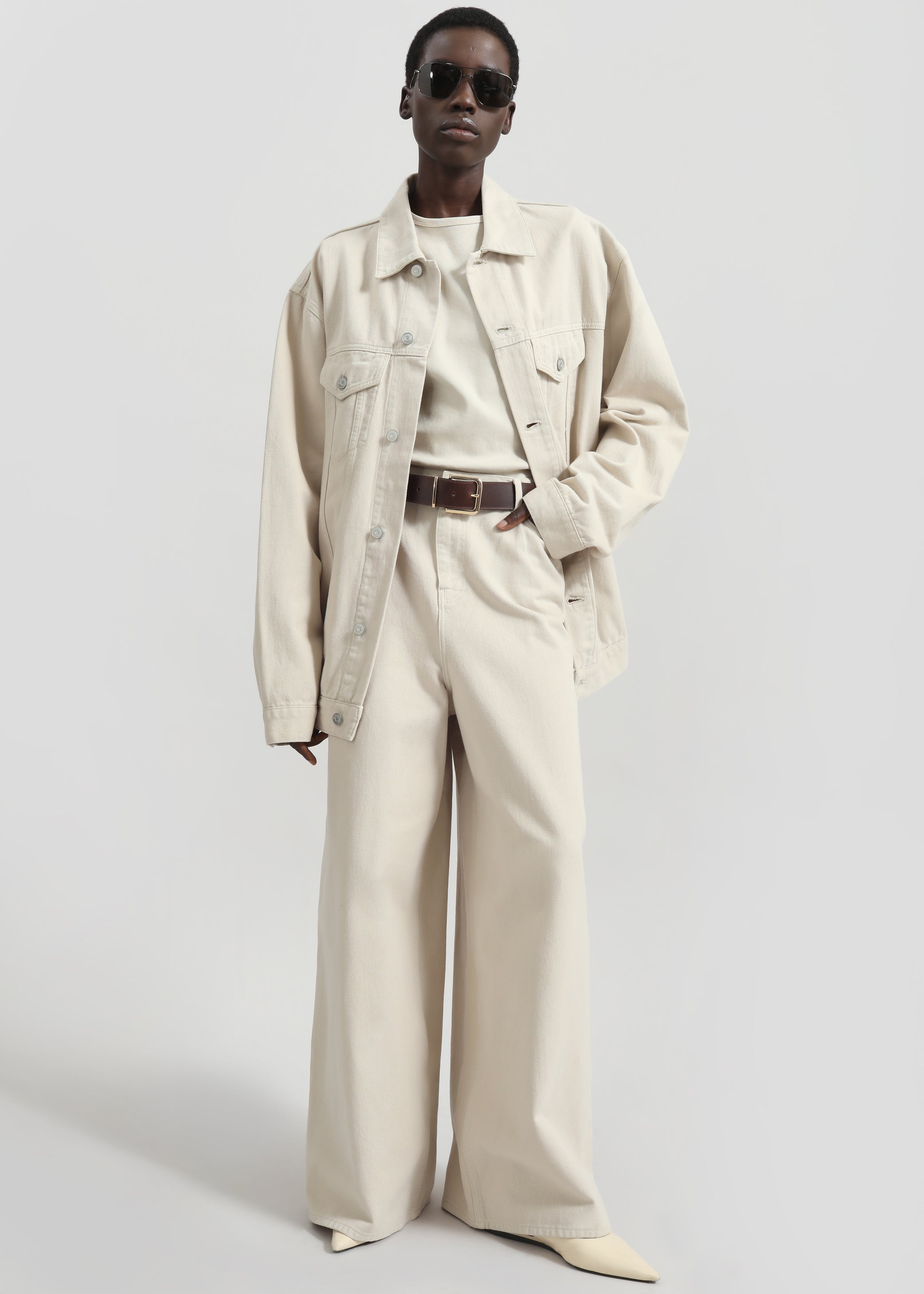 Shop the look image for Marden Denim Jacket - Sand