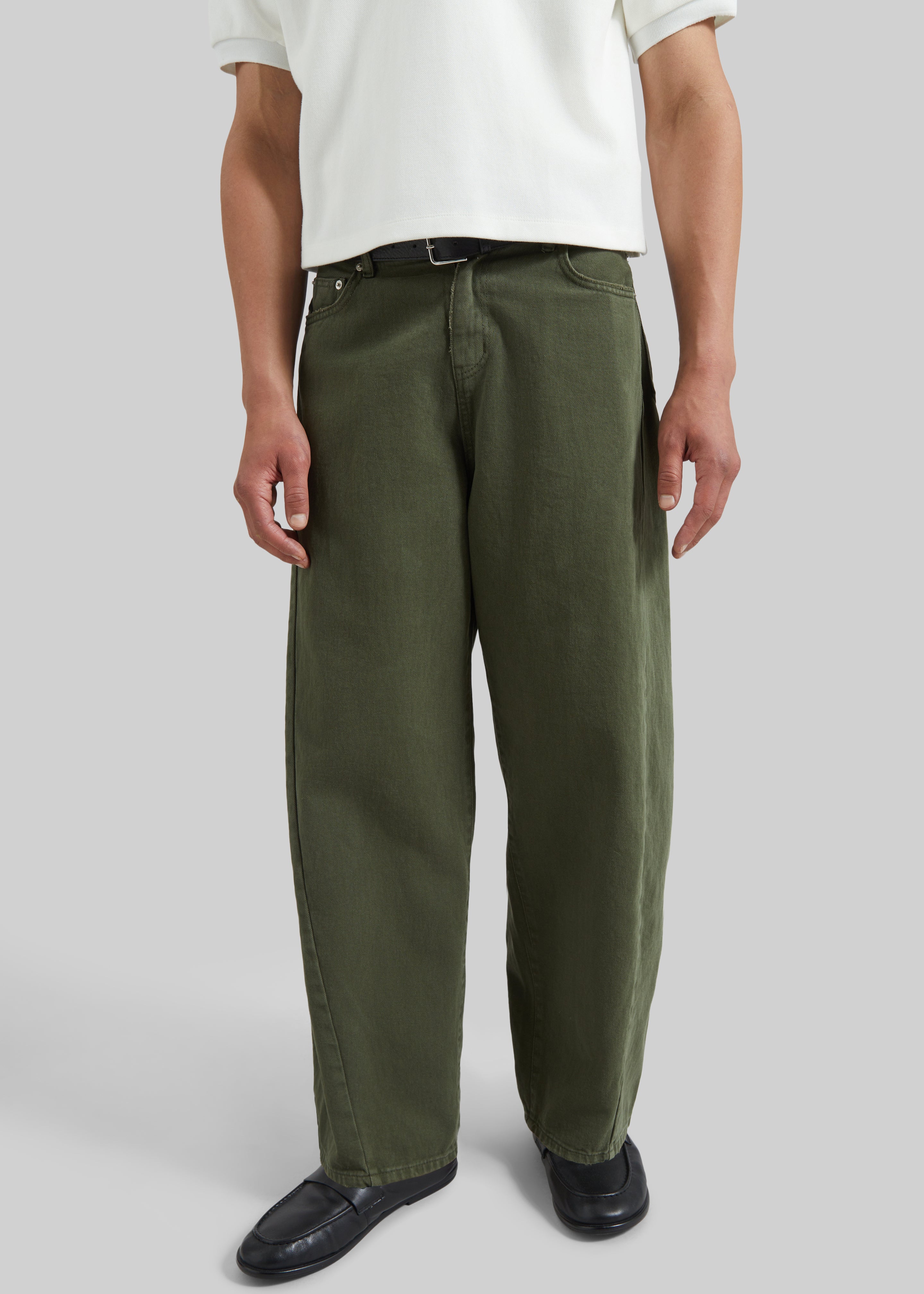 Mareil Barrel Leg Jeans - Olive - 1