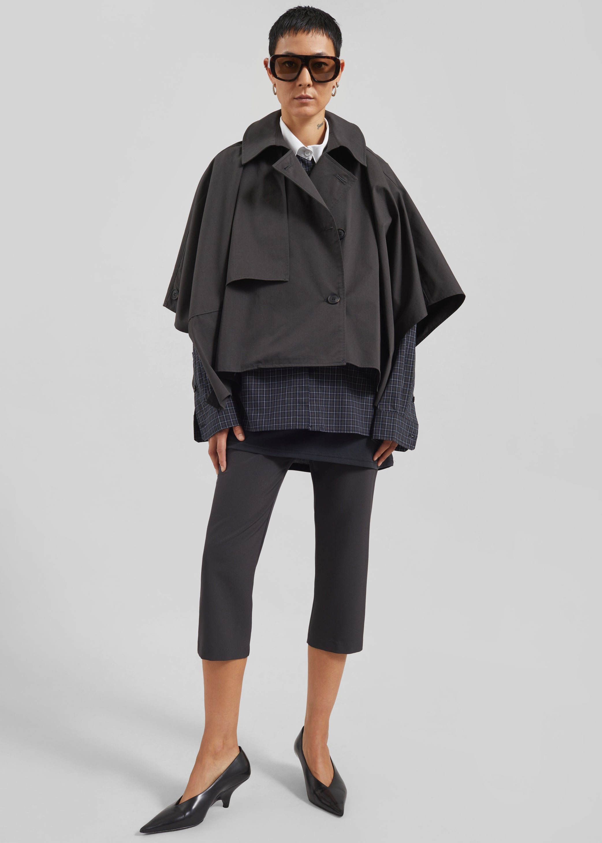 Shop the look image for Maren Cape Trench - Black