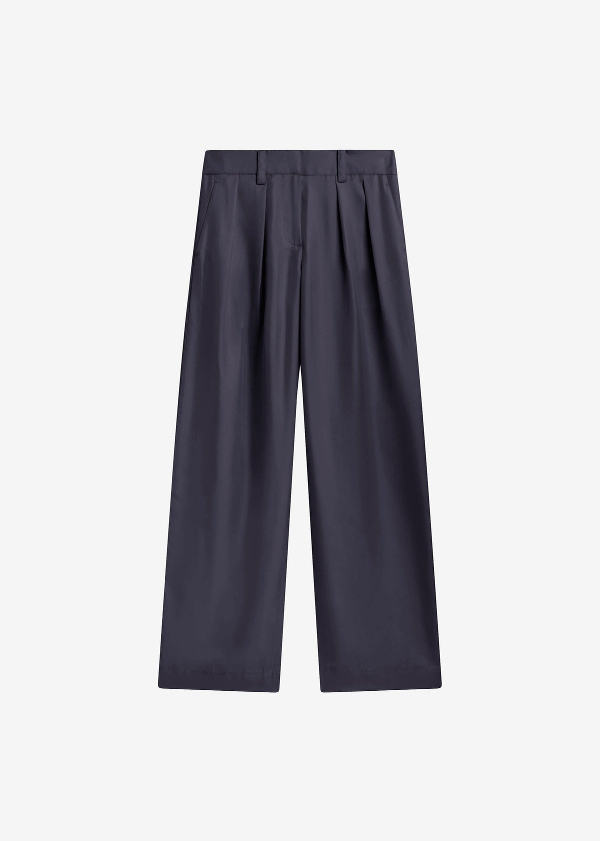 Marfa Pleated Silk Trousers - Storm Grey - 7